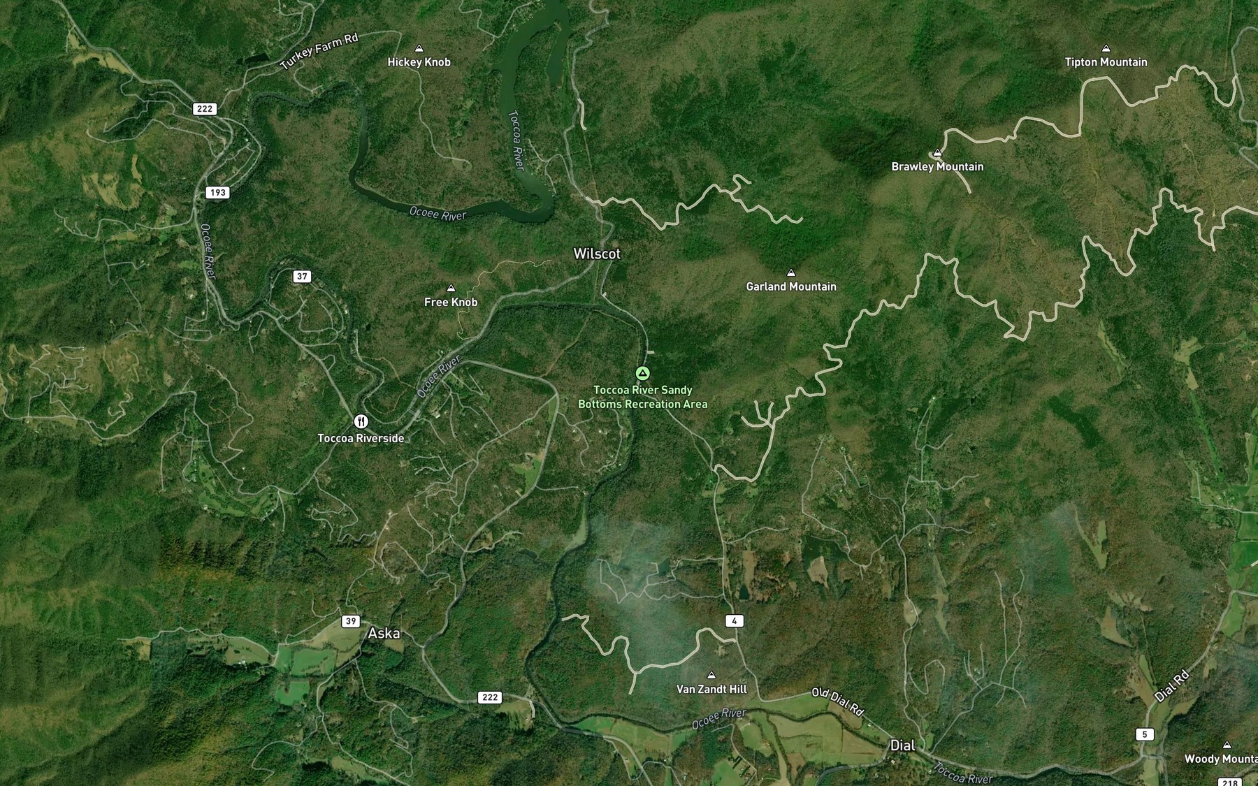 Satellite map of the Grant G Branch