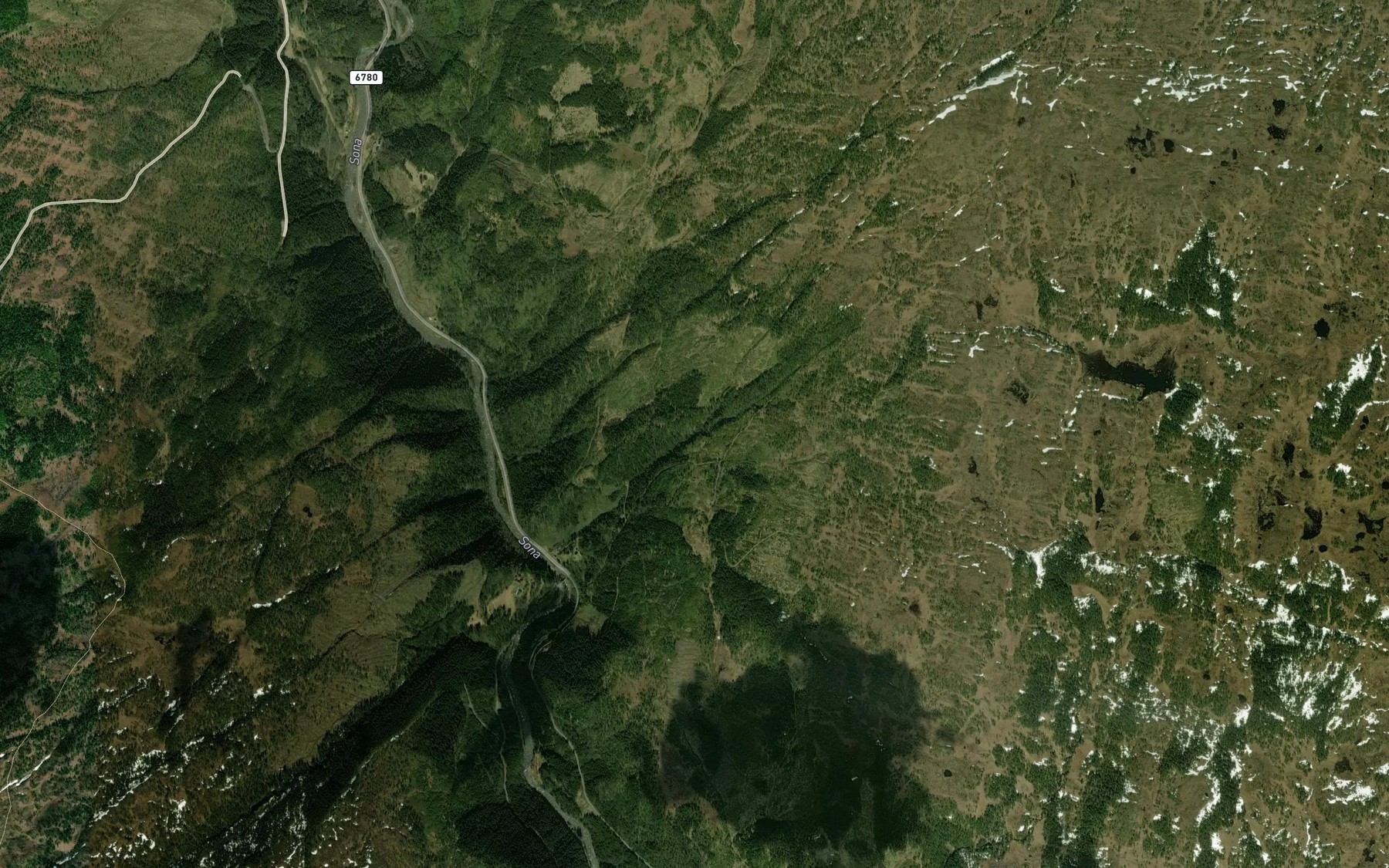 Satellite map of the Brattlibekken