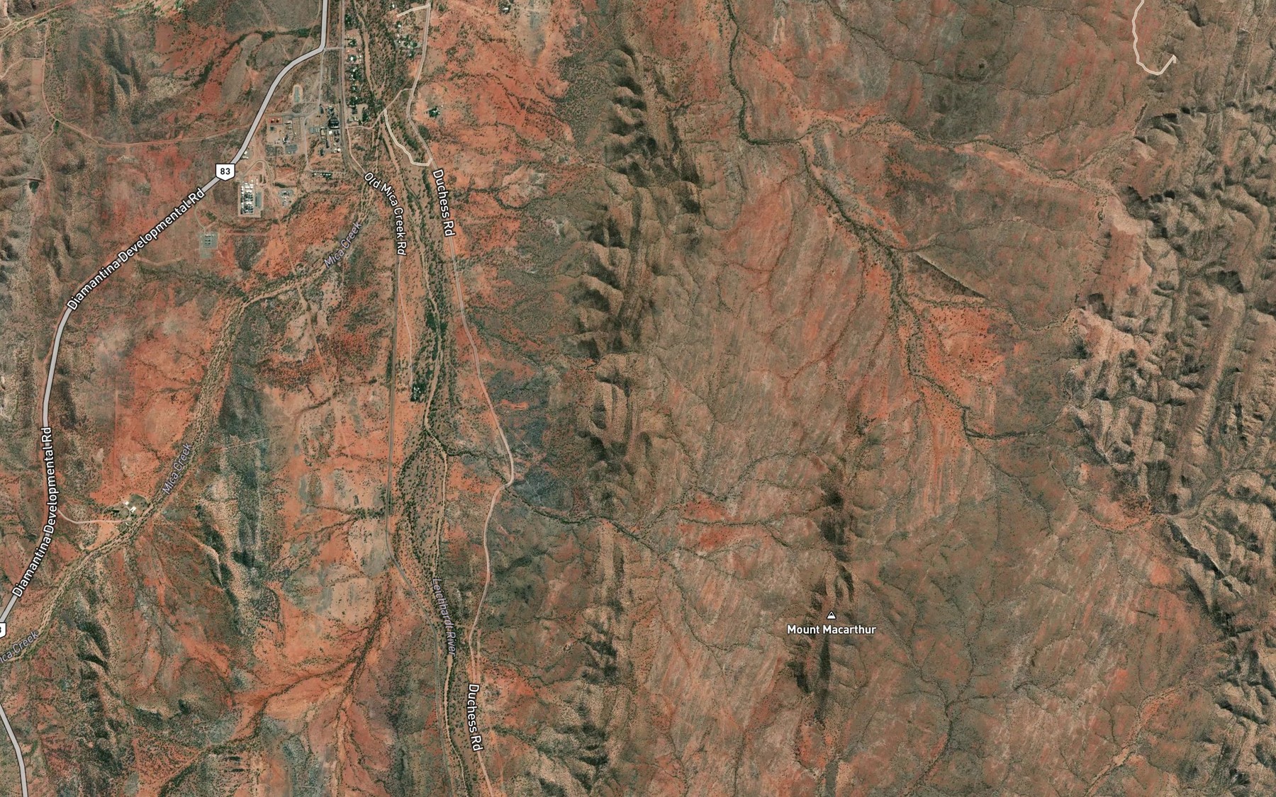 Satellite map of the Lagoon Creek