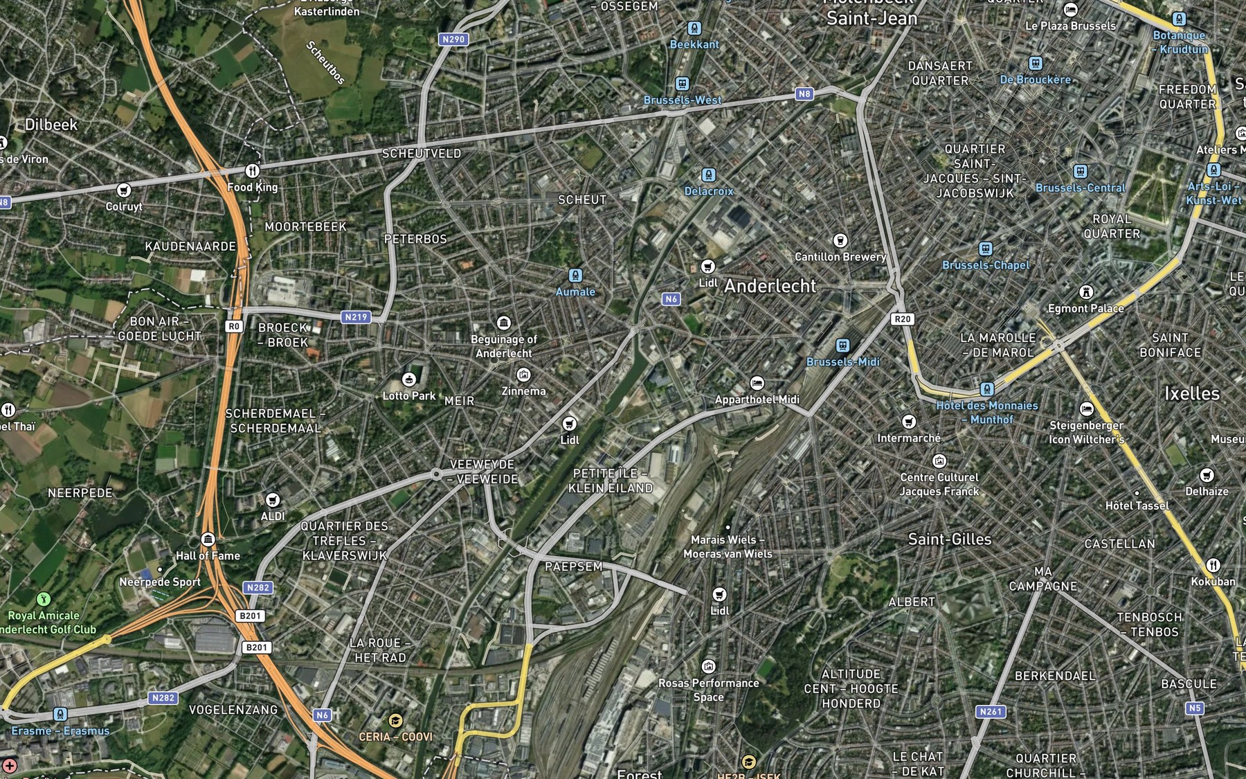Satellite map of the Broekbeek
