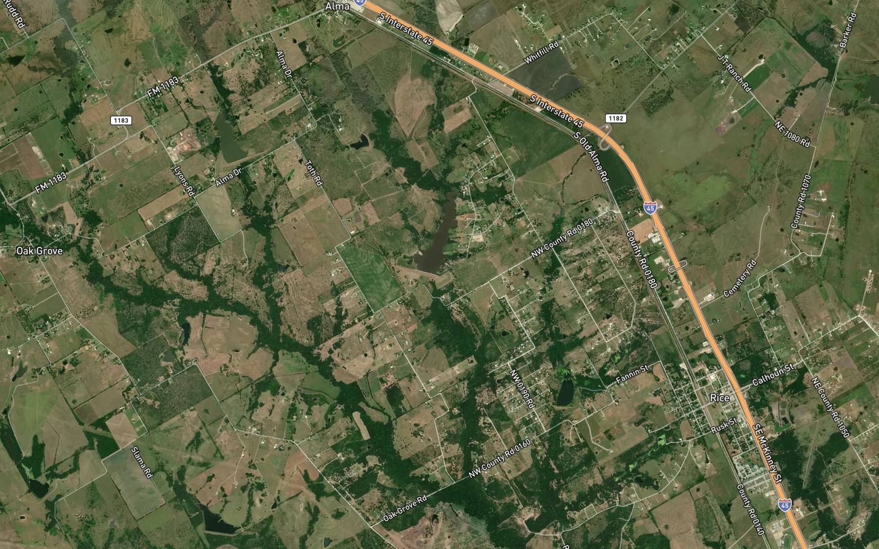 Satellite map of the Soil Conservation Service Site 126 Reservoir
