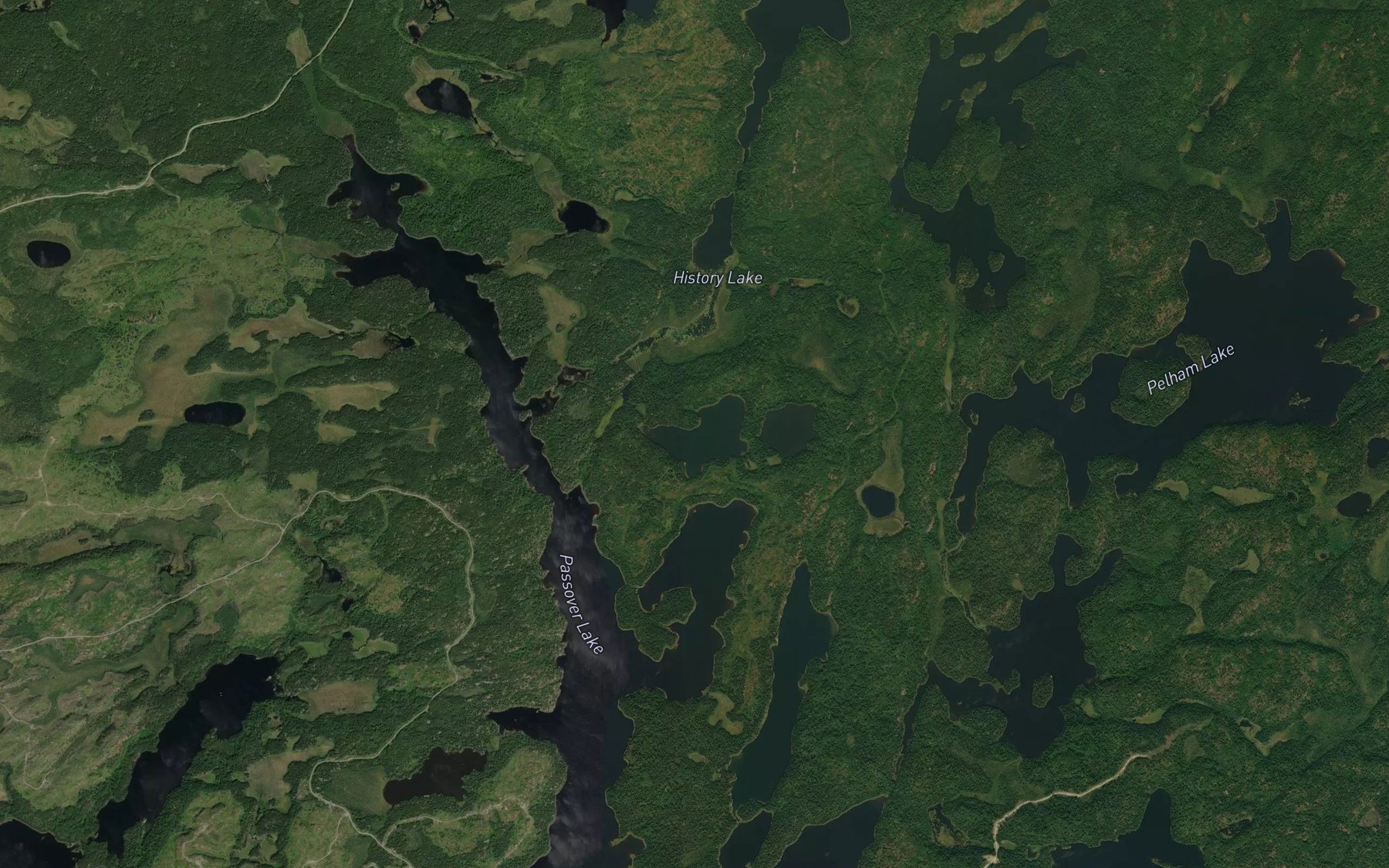 Satellite map of the Secretary Lake