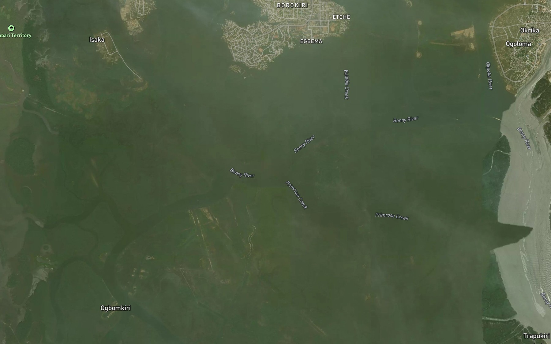 Satellite map of the Primrose Creek