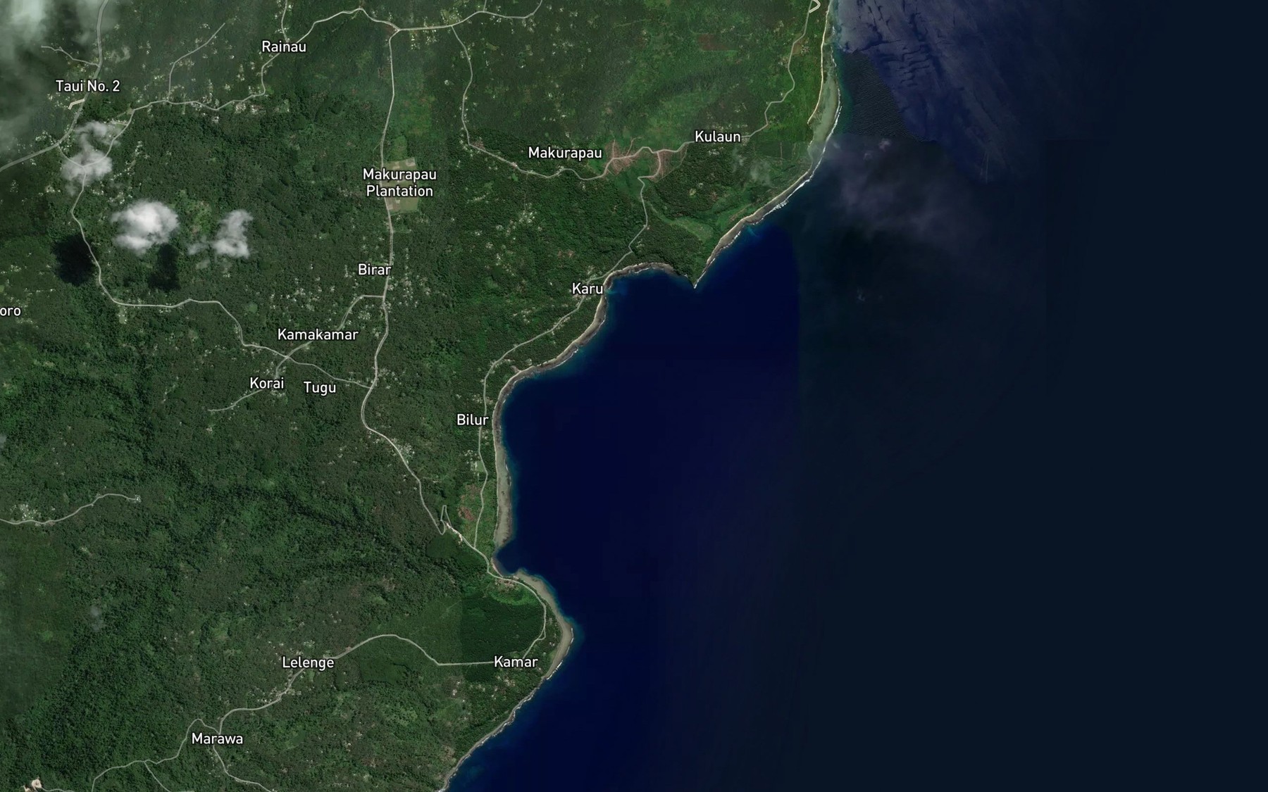 Satellite map of the Kabanga Bay