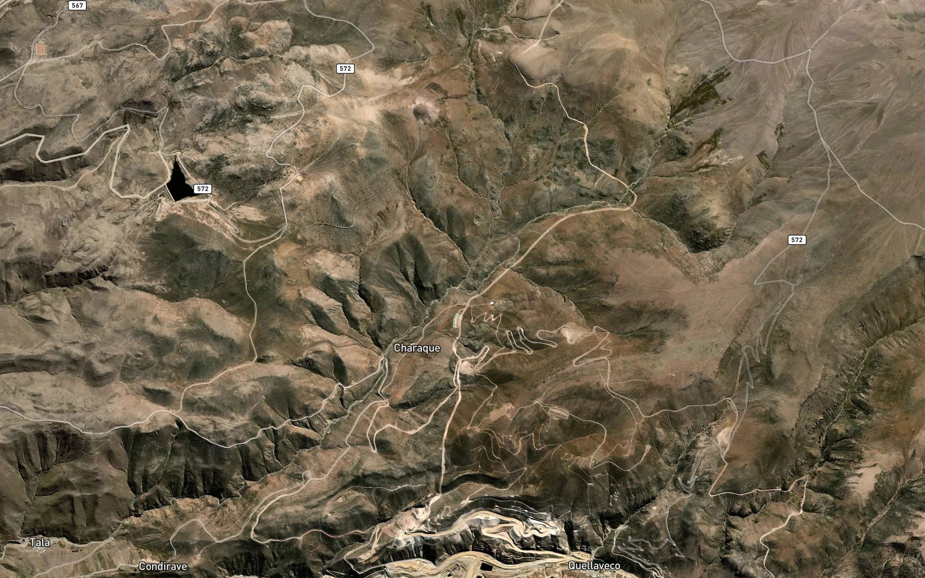 Satellite map of the Quebrada Huacho