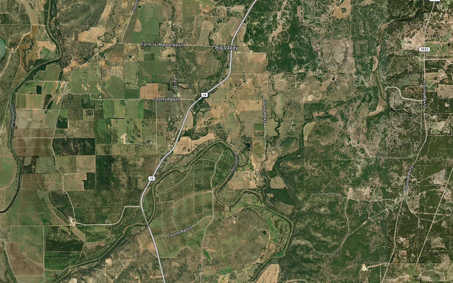 Satellite map of the Prescott Creek
