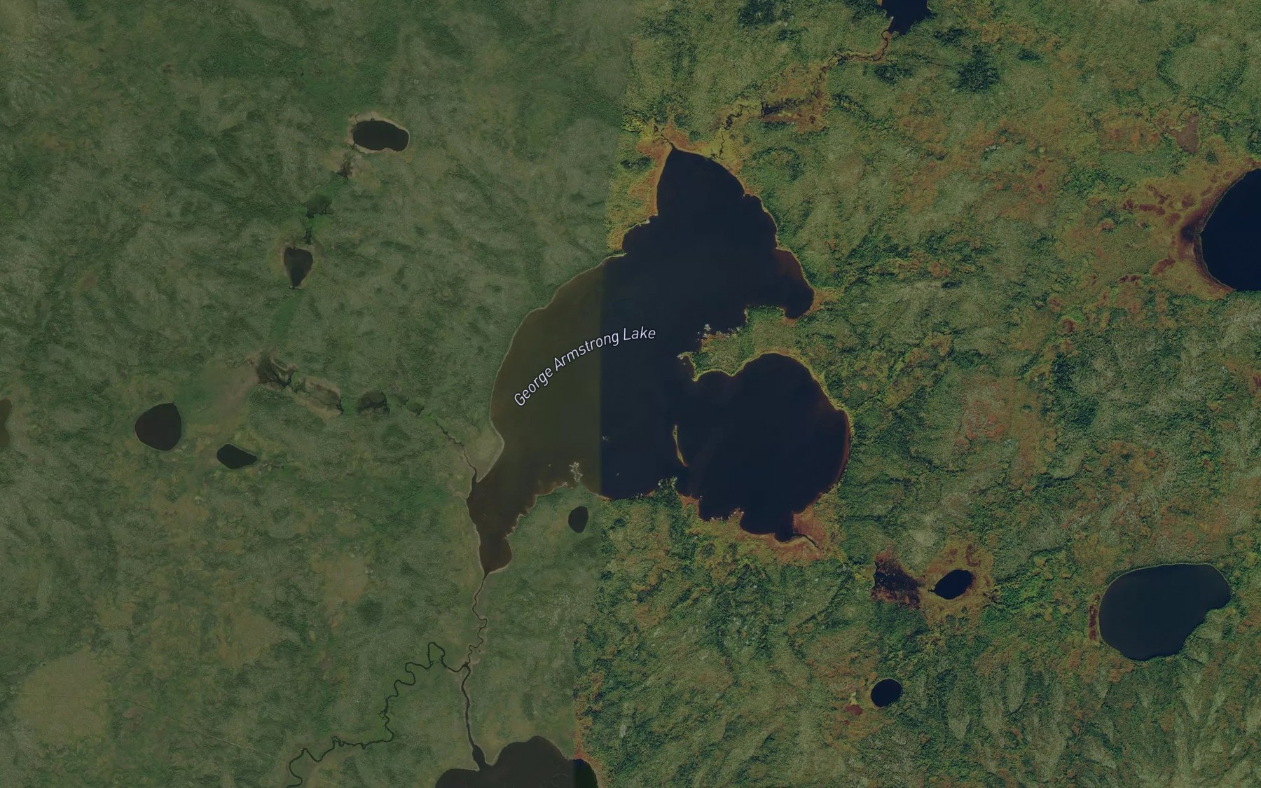 Satellite map of the George Armstrong Lake