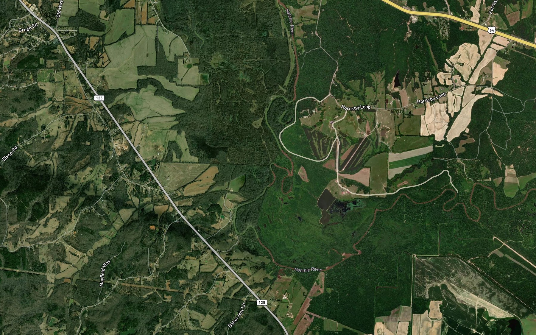 Satellite map of the Carter Branch