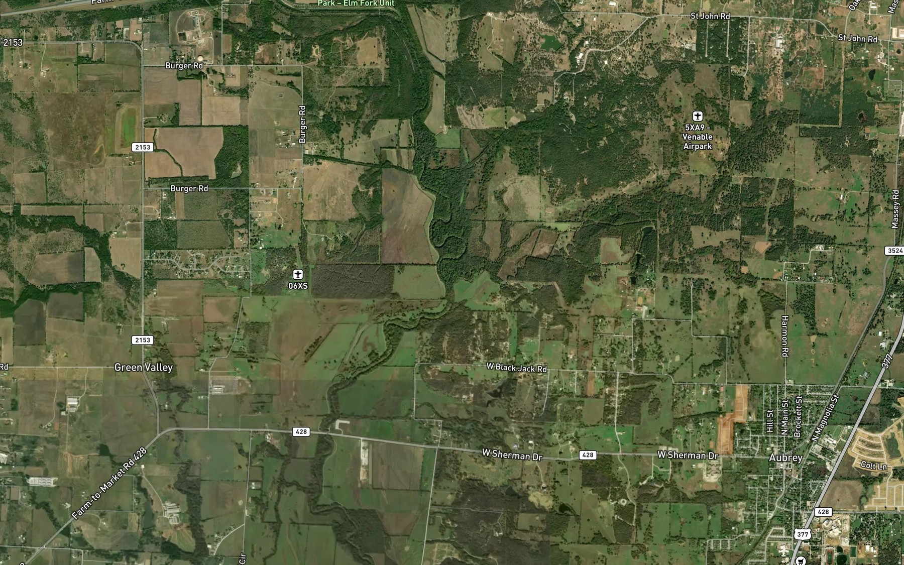 Satellite map of the Bray Branch