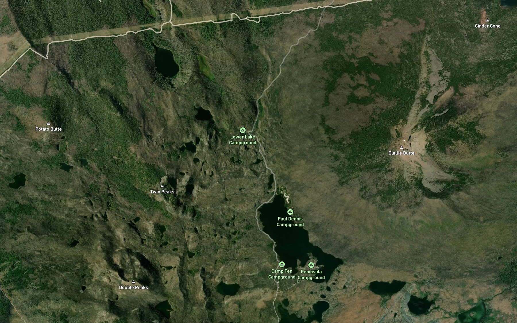 Satellite map of the First Lake