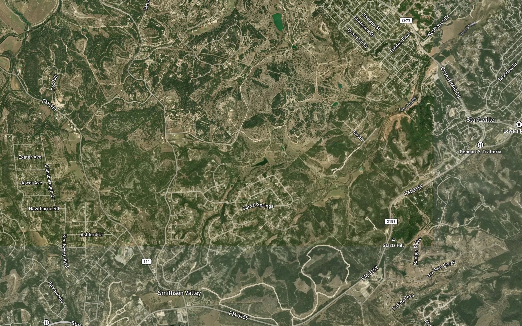 Satellite map of the Krause Lake