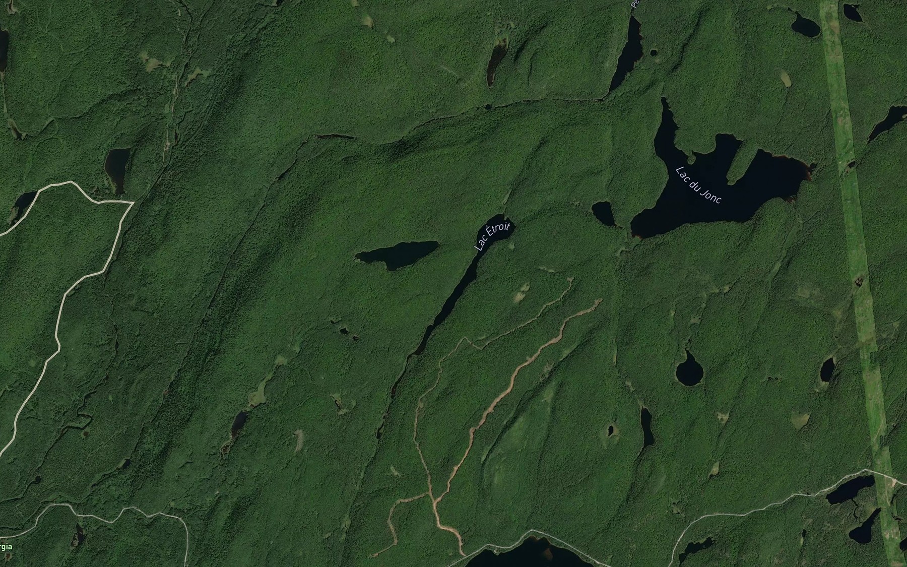 Satellite map of the Lac Etroit