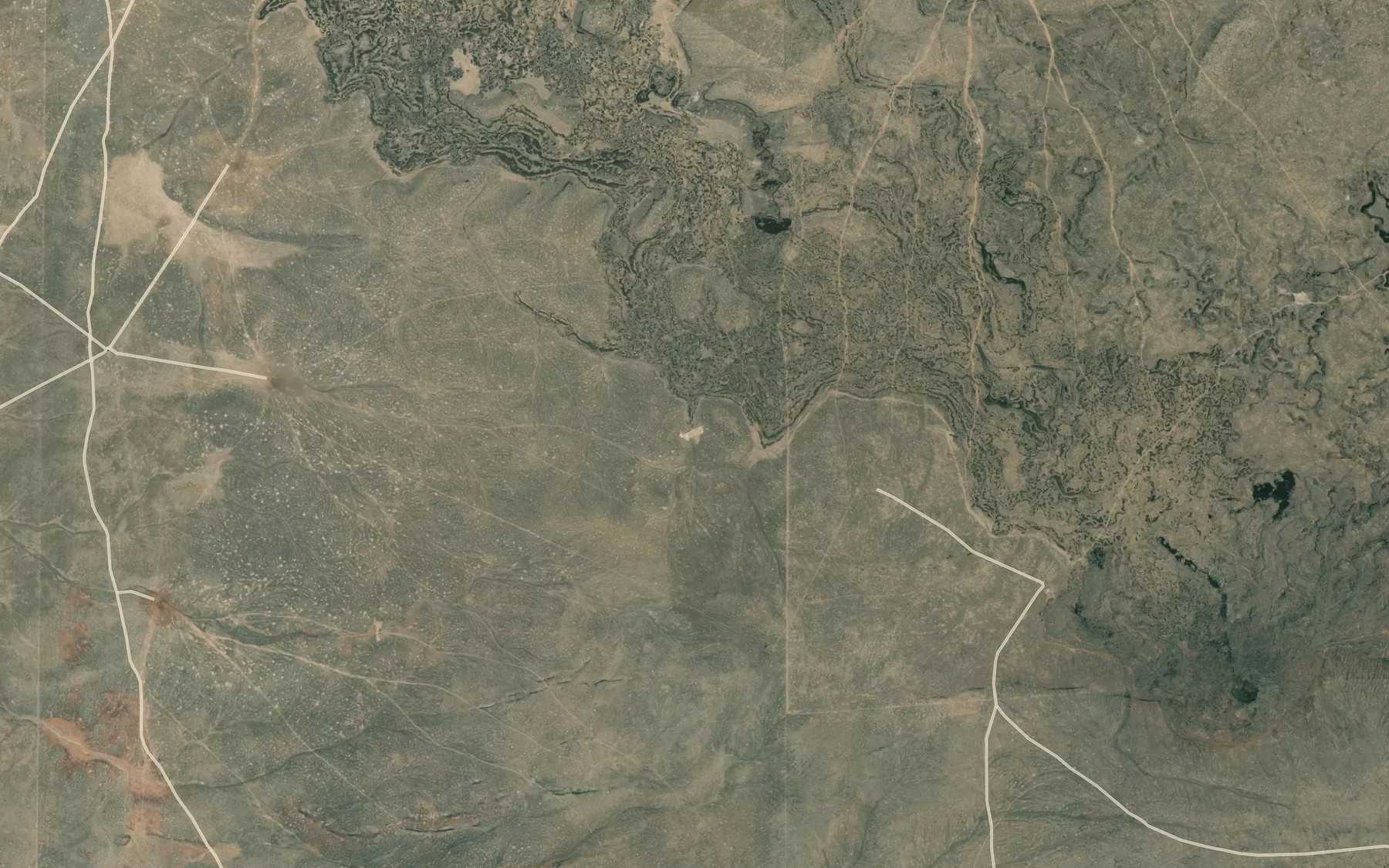 Satellite map of the Lava Sinks Reservoir