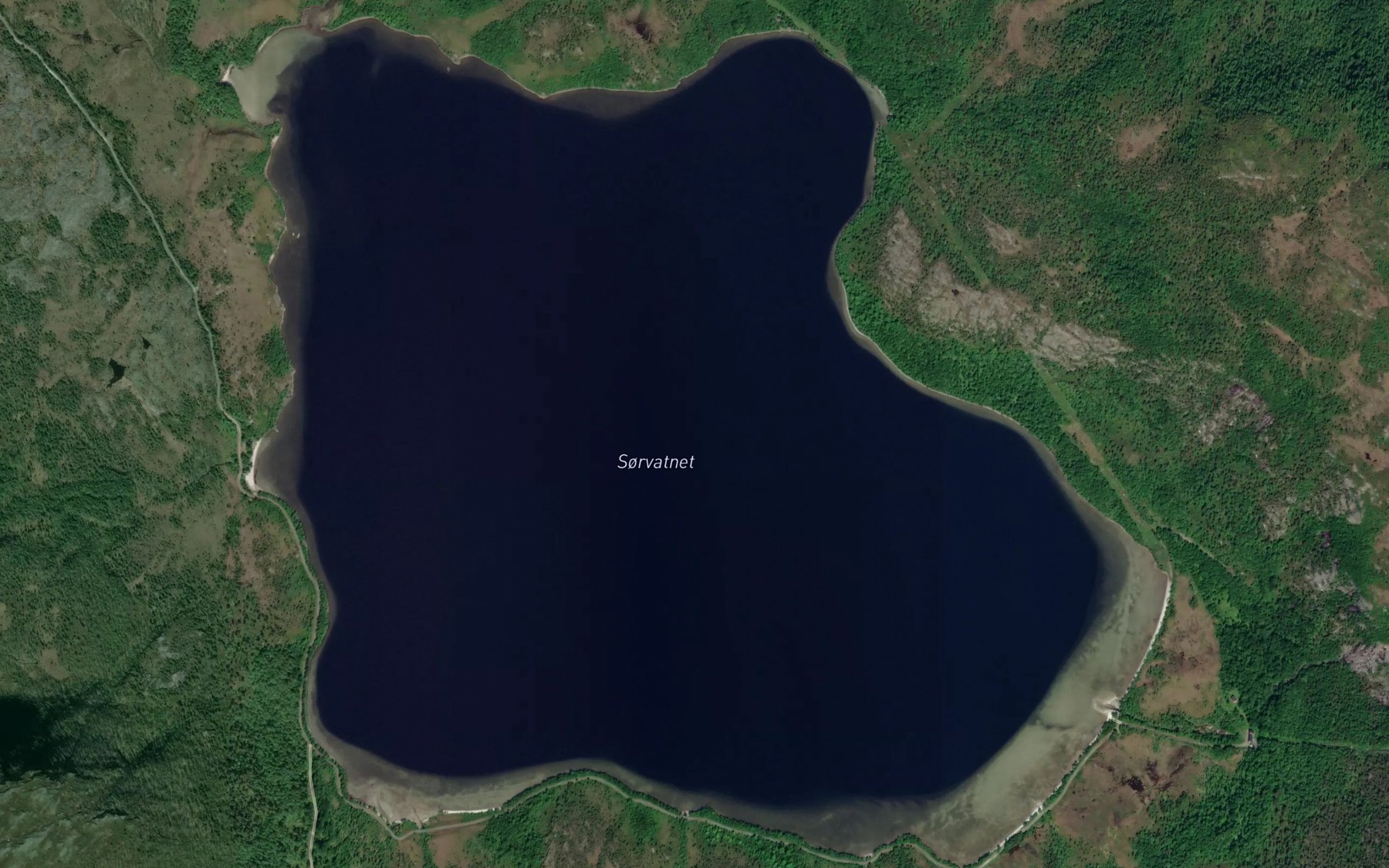 Satellite map of the Sorvatnet