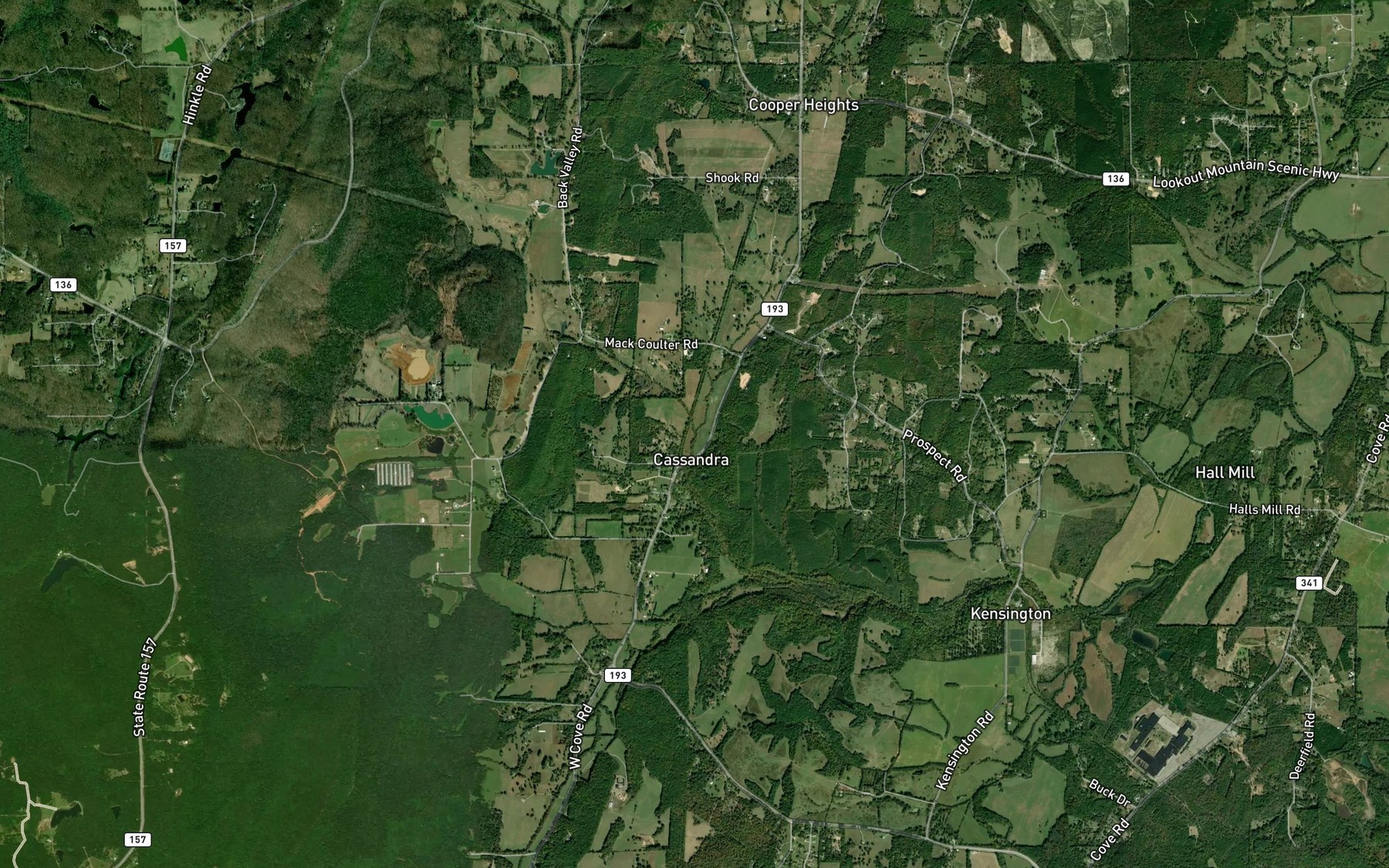 Satellite map of the Broom Branch