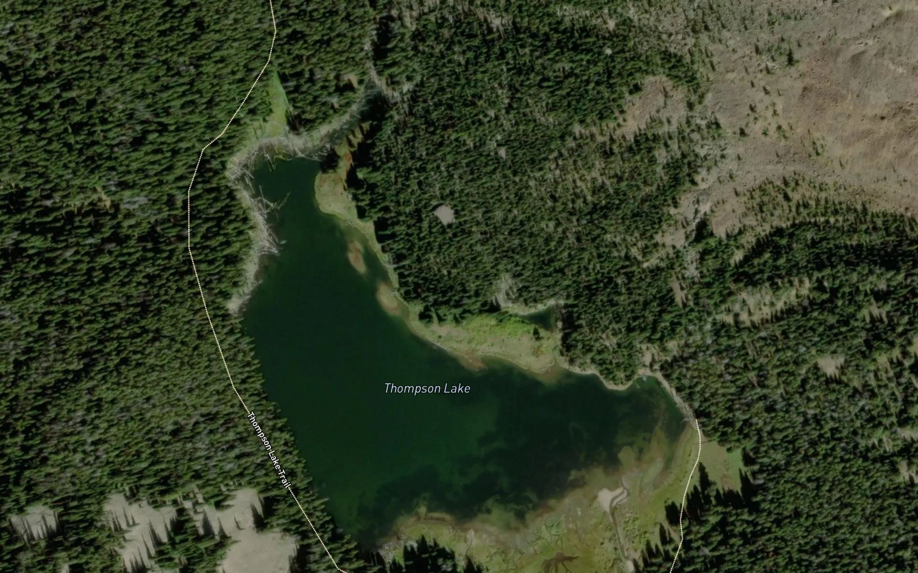 Satellite map of the Thompson Lake