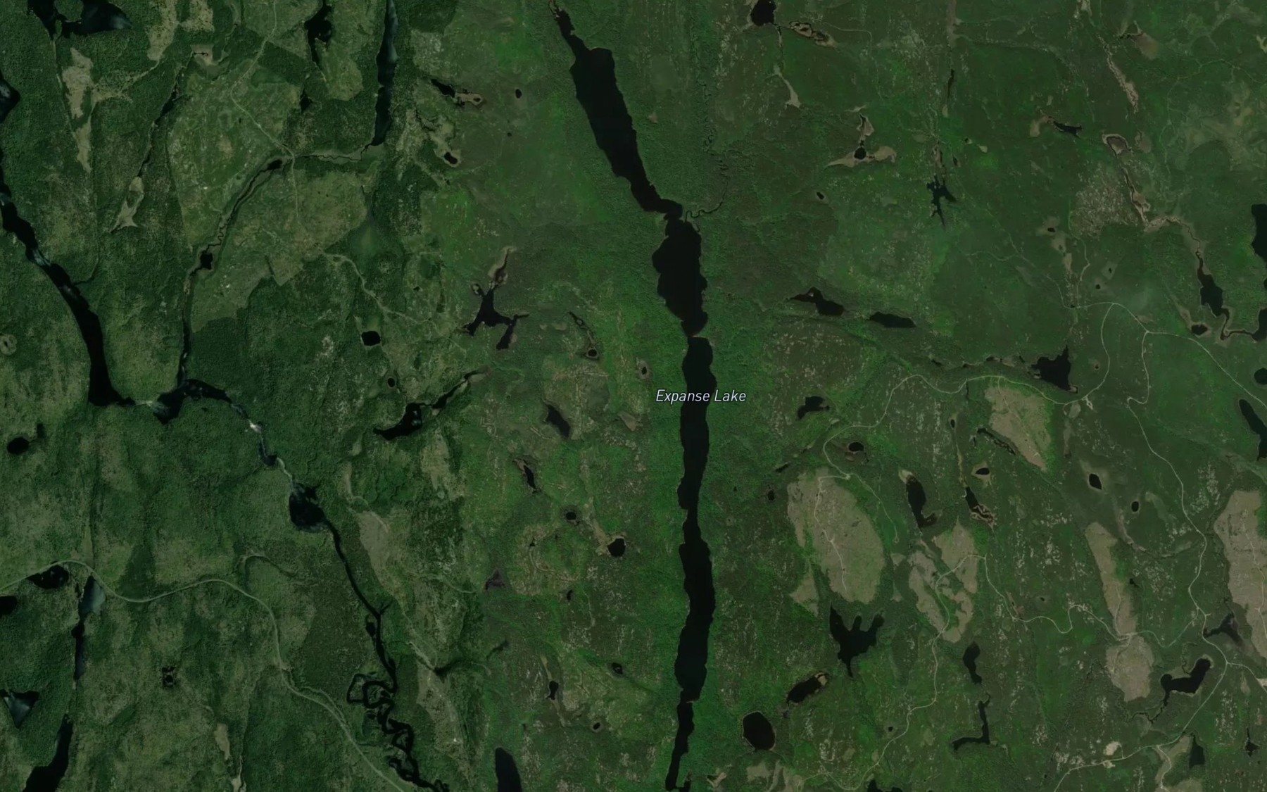 Satellite map of the Expanse Lake