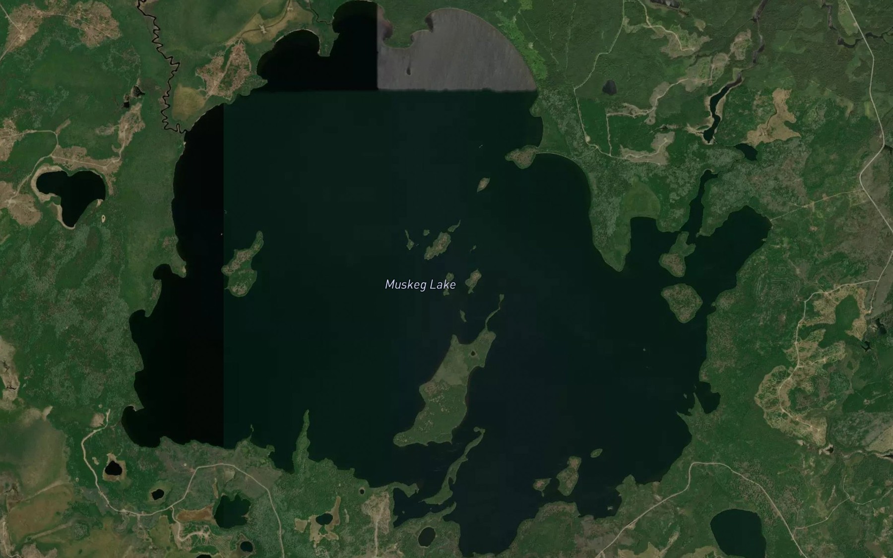 Satellite map of the Muskeg Lake