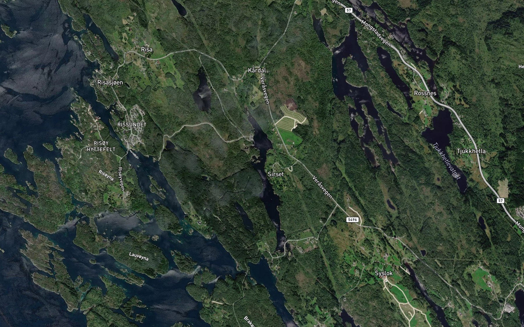 Satellite map of the Sjursetvatnet