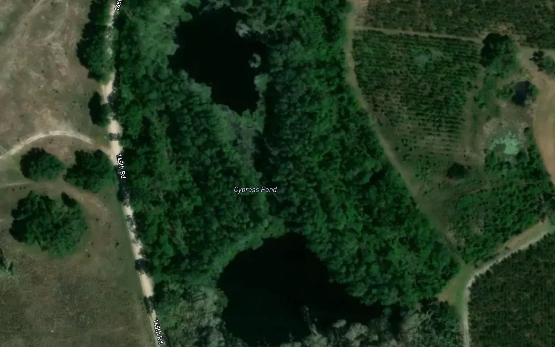 Satellite map of the Cypress Pond