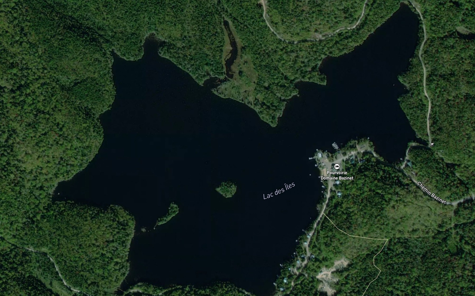 Satellite map of the Lac des Iles