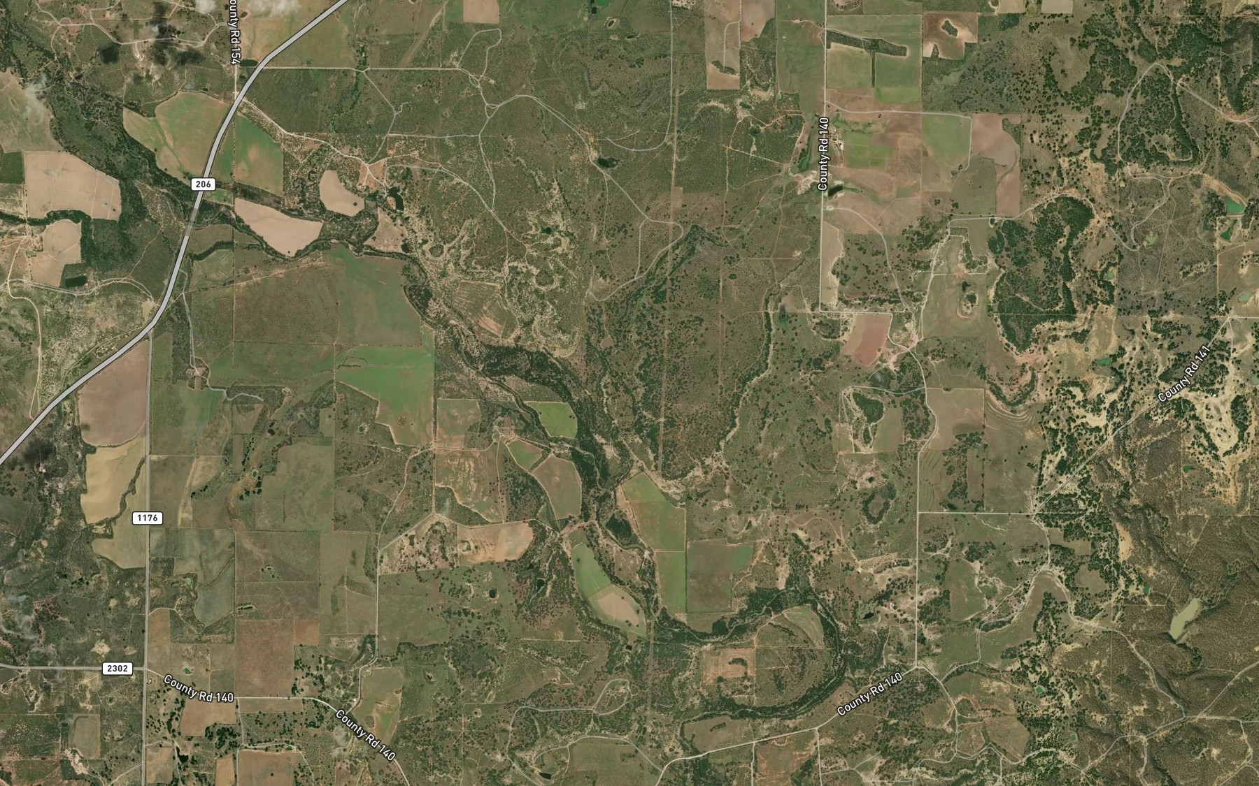 Satellite map of the East Fork Ranch Creek