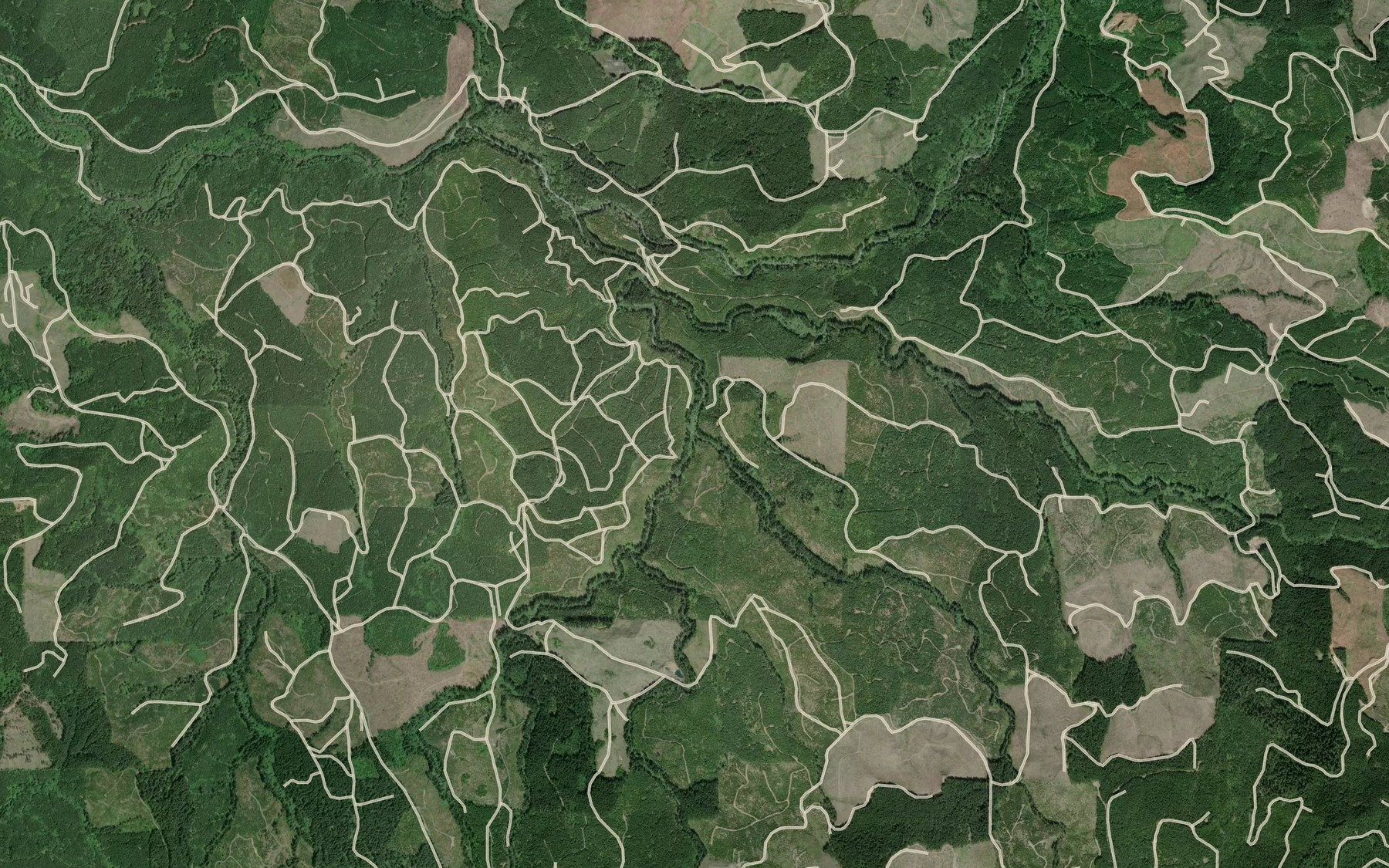 Satellite map of the Camp Creek
