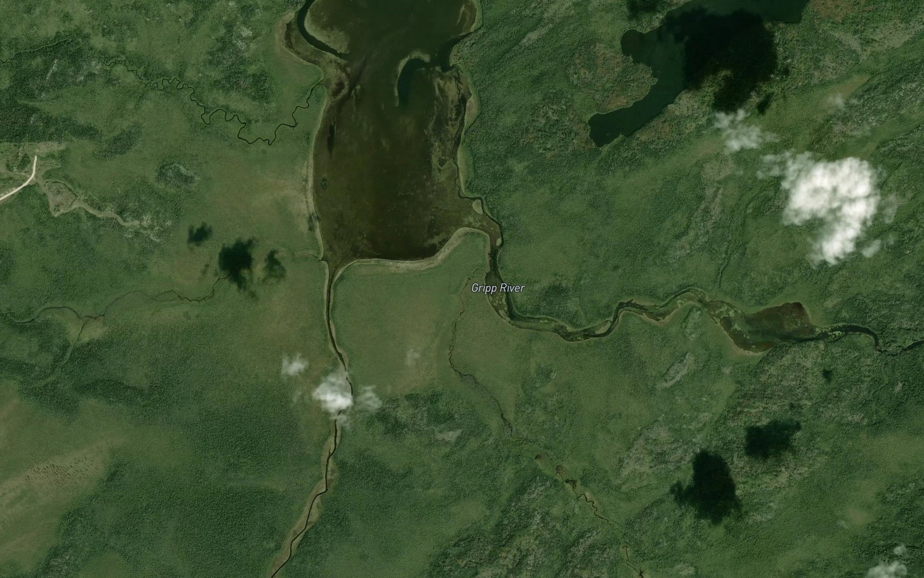 Satellite map of the Gripp River
