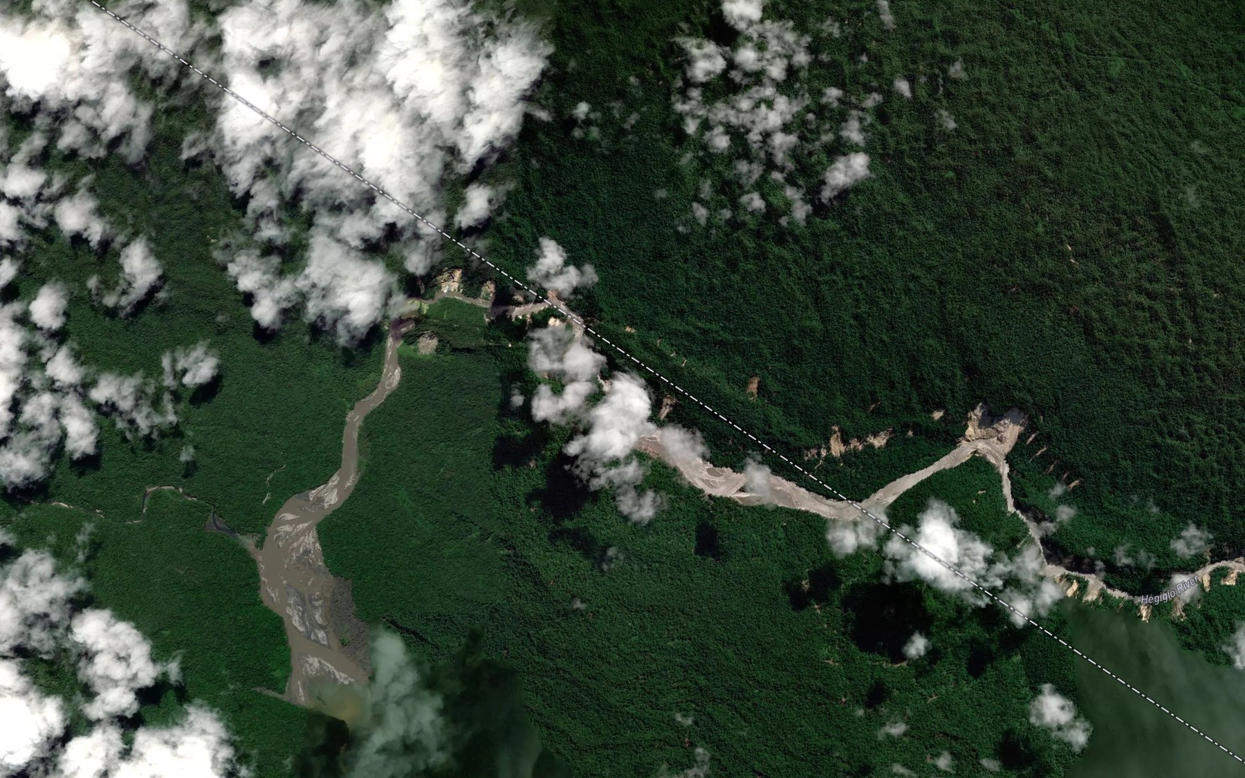 Satellite map of the Pawgano River