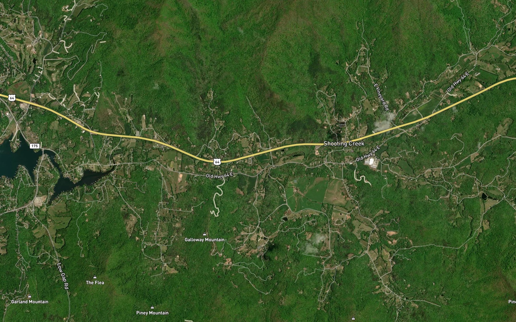 Satellite map of the Giesky Creek