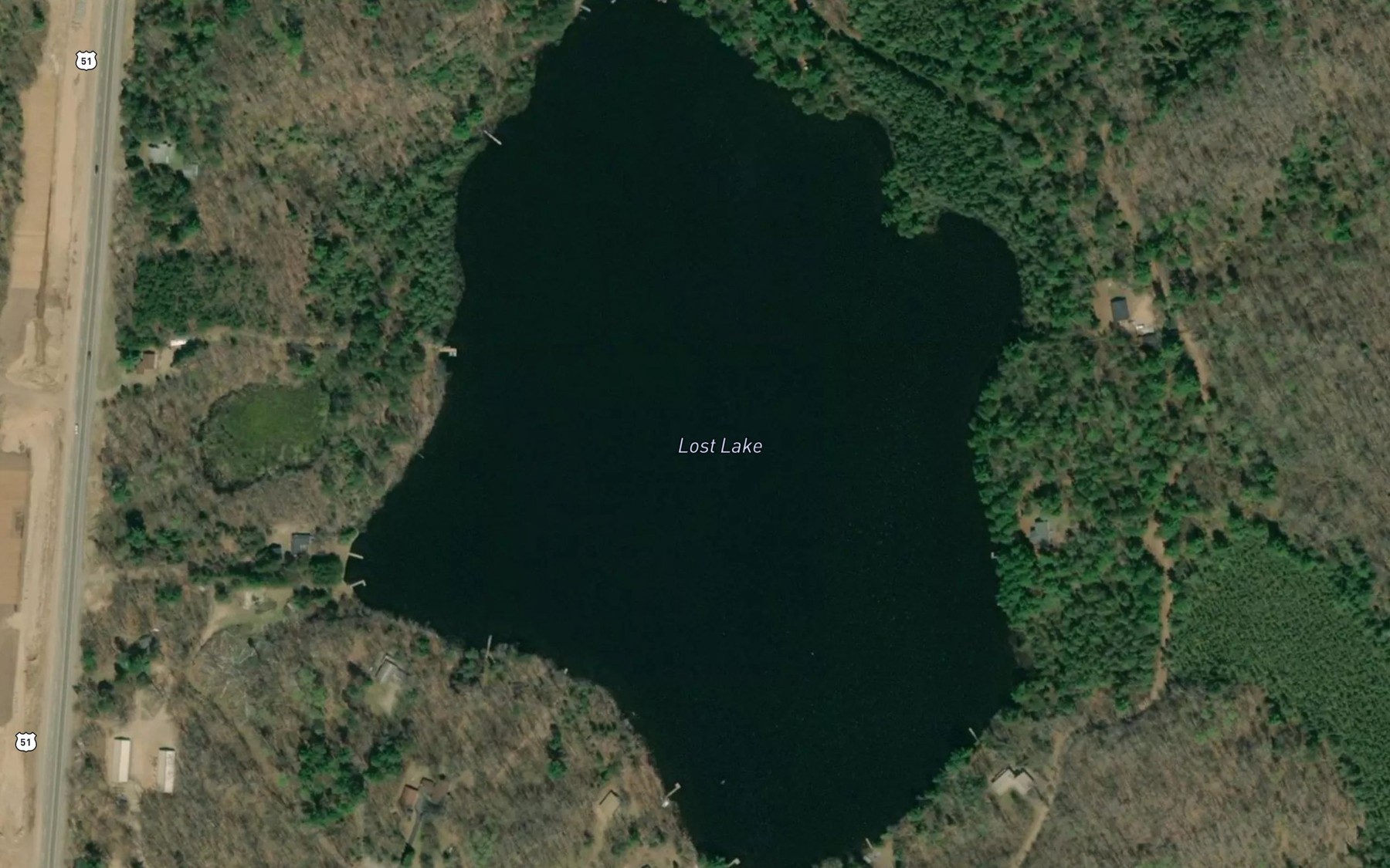 Satellite map of the Lost Lake