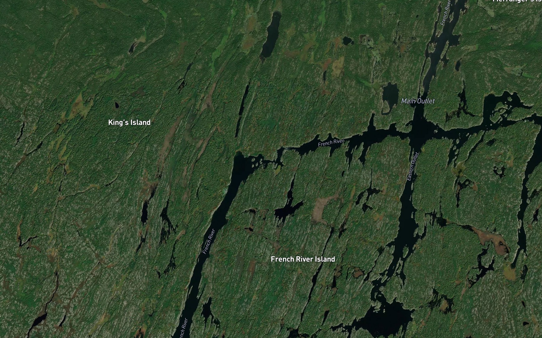 Satellite map of the Dalles Creek