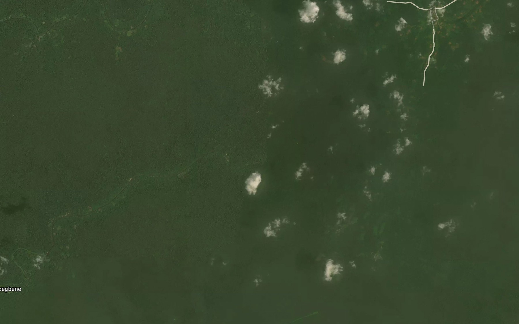 Satellite map of the Ombegbene Creek