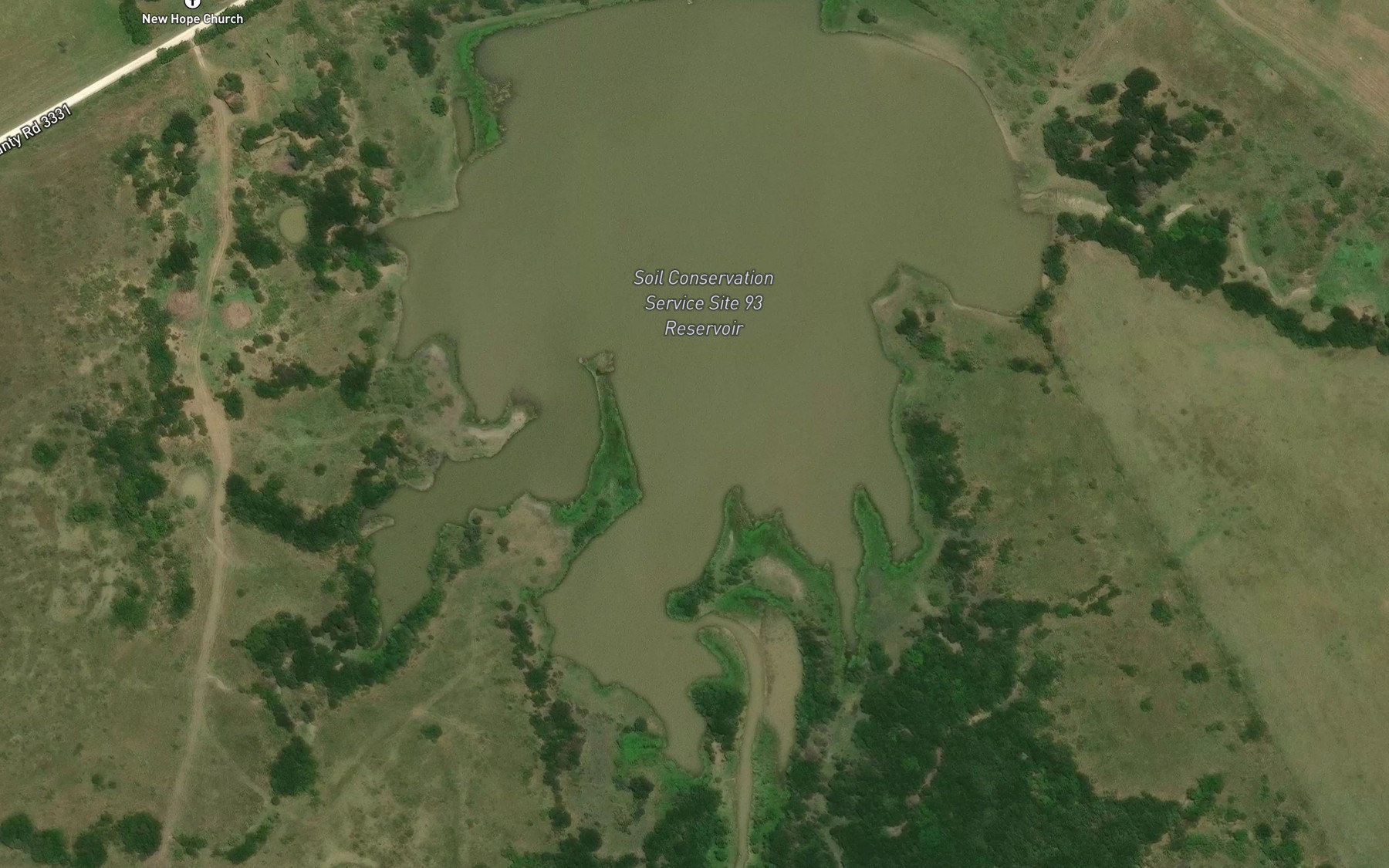 Satellite map of the Soil Conservation Service Site 93 Reservoir