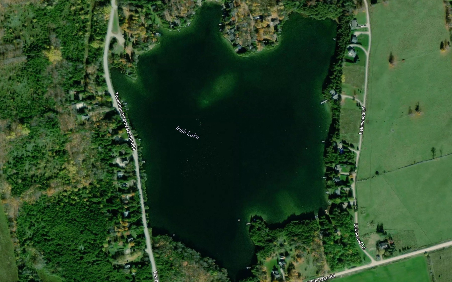 Satellite map of the Irish Lake