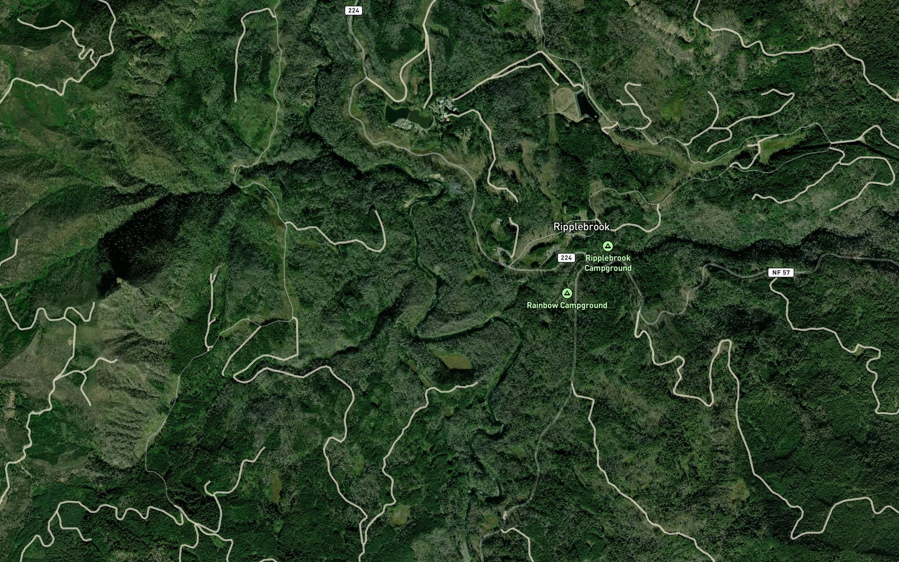 Satellite map of the Dry Creek