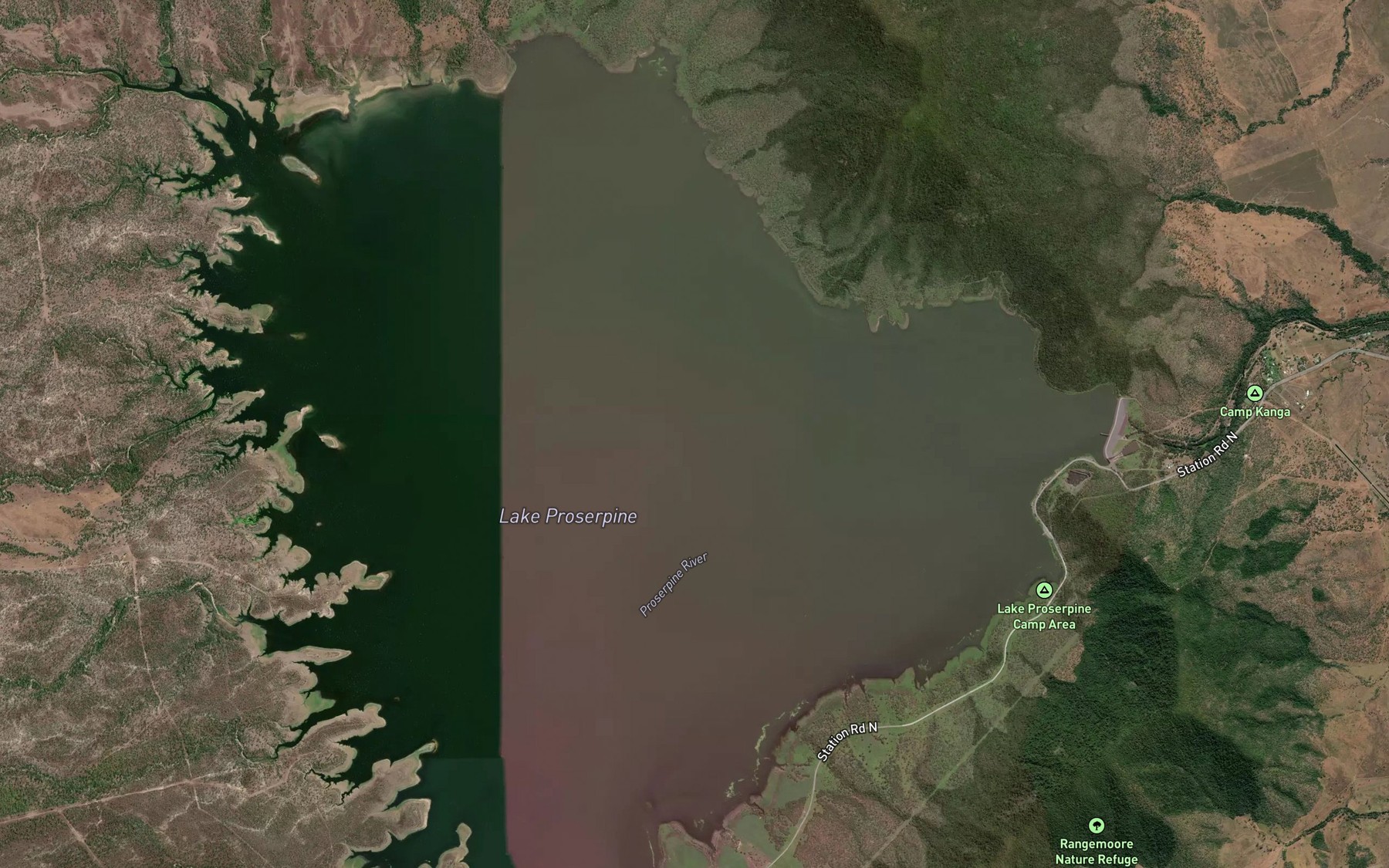 Satellite map of the Prospect Creek