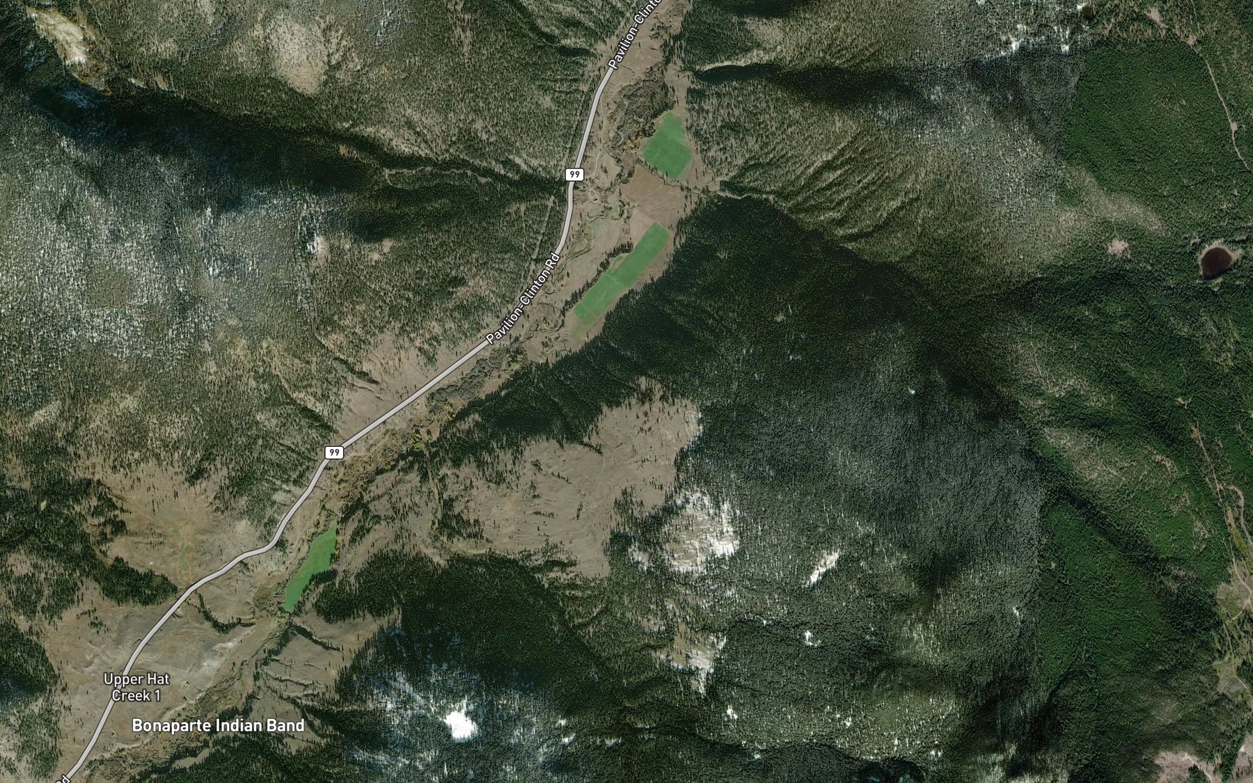 Satellite map of the Gallagher Creek