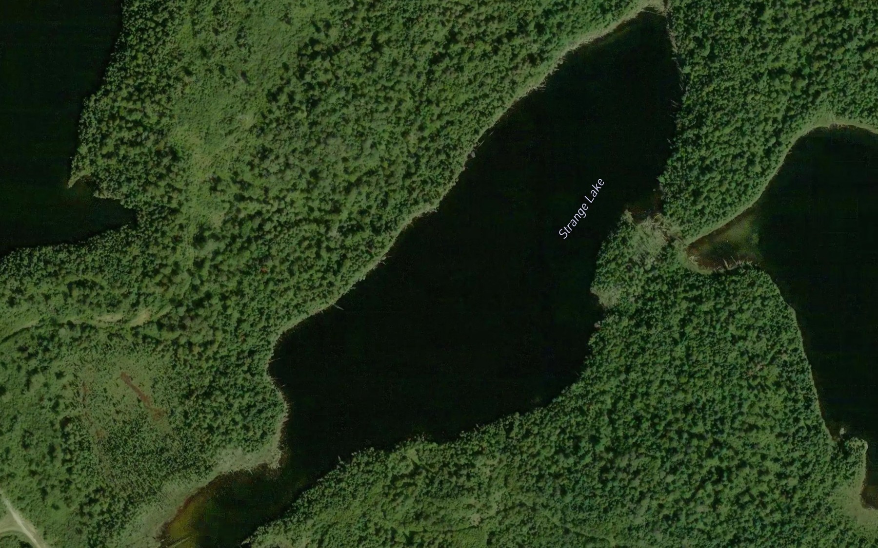 Satellite map of the Strange Lake