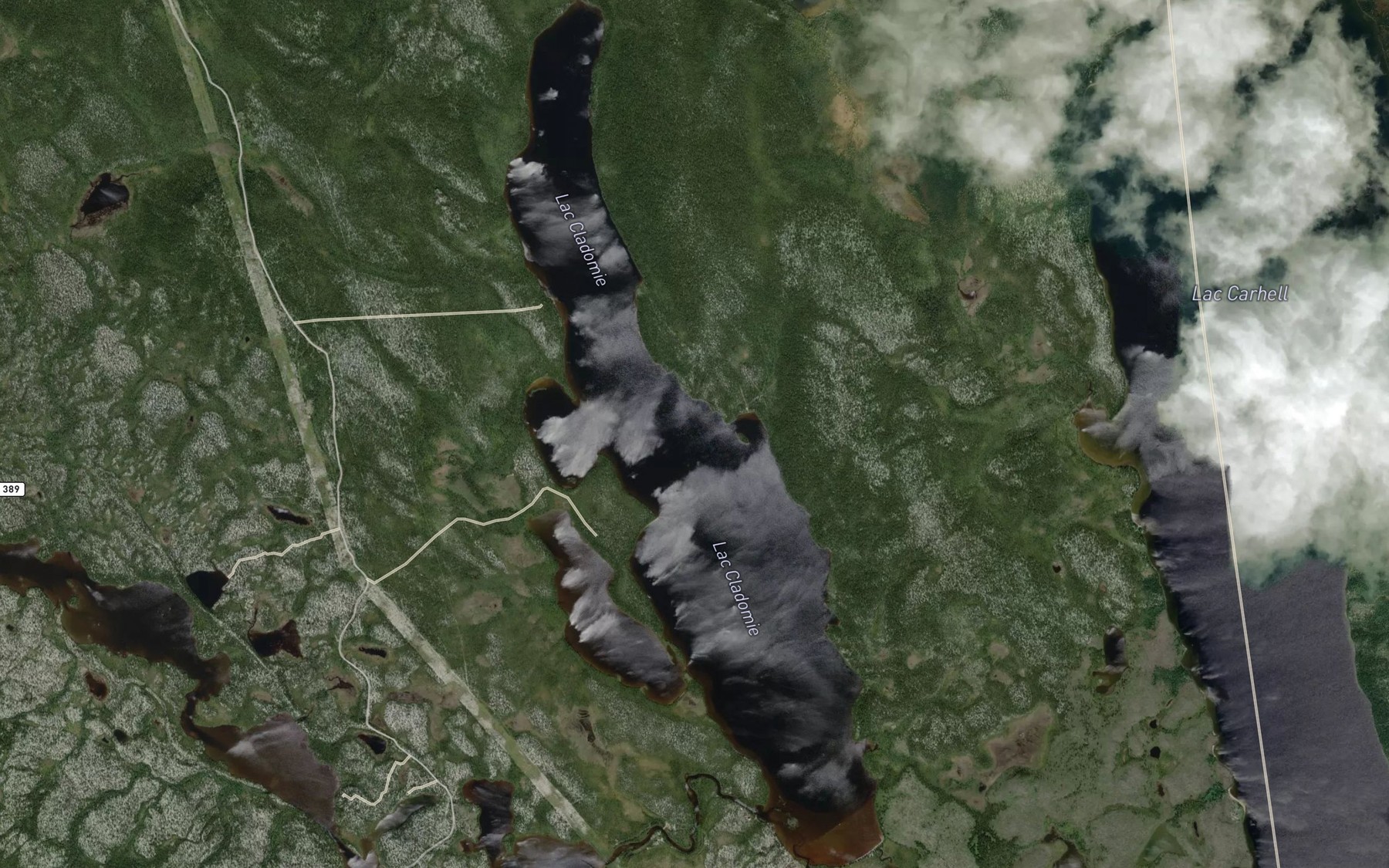 Satellite map of the Lac Cladonie