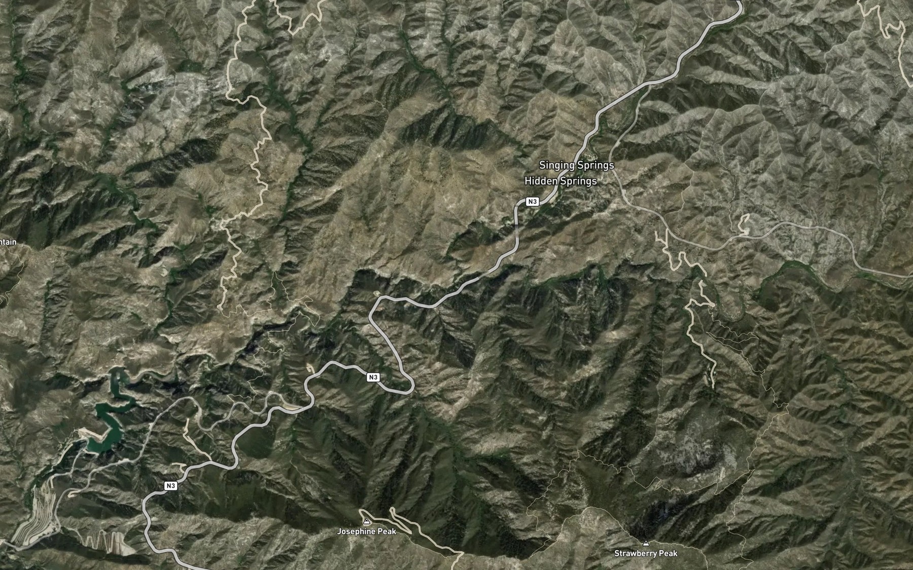 Satellite map of the Mill Creek