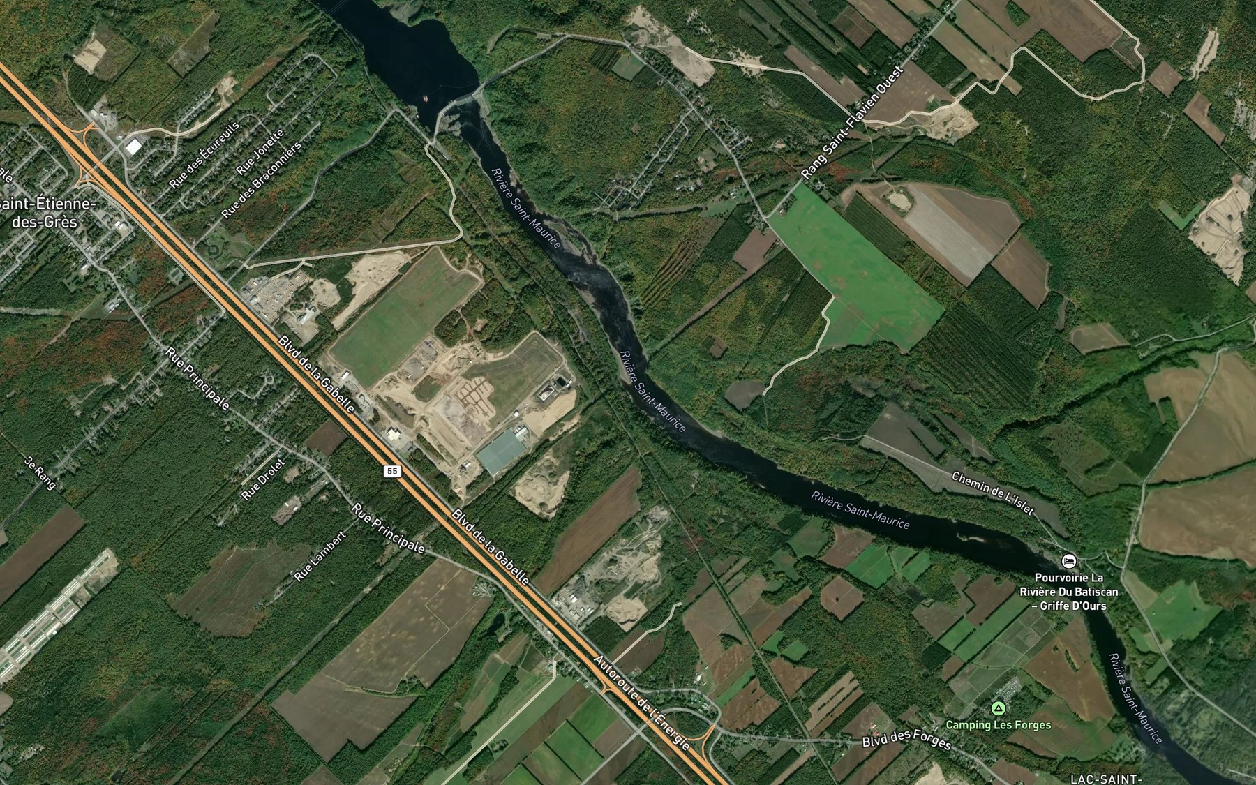 Satellite map of the Ruisseau Paquet