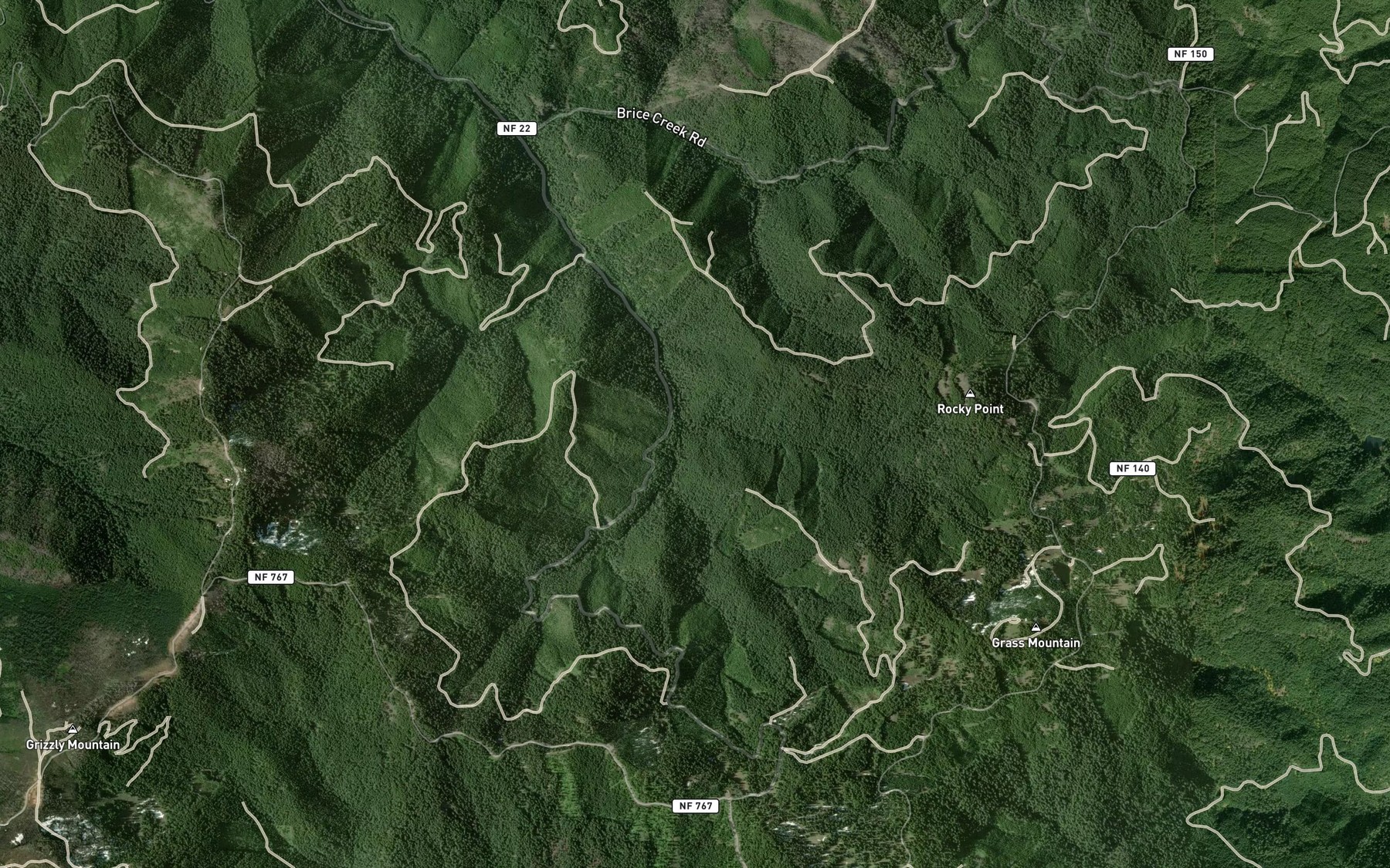 Satellite map of the Grass Creek