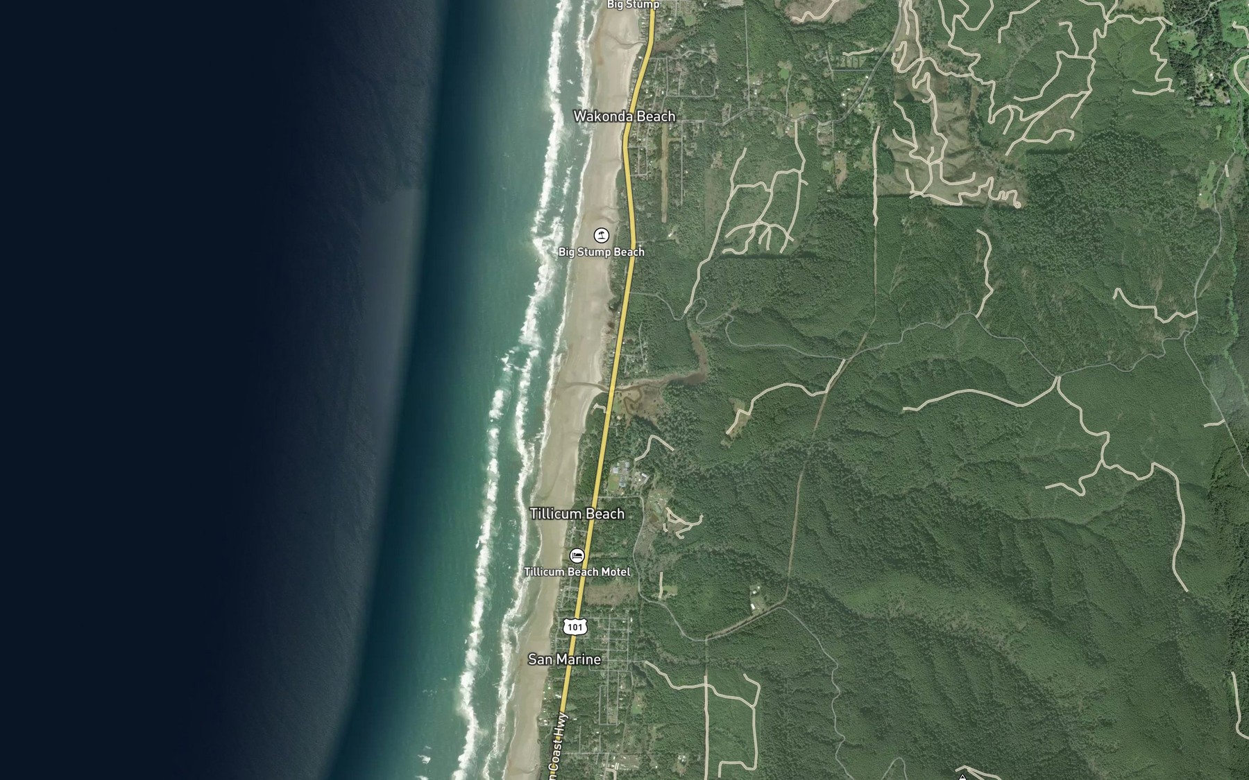 Satellite map of the Big Creek