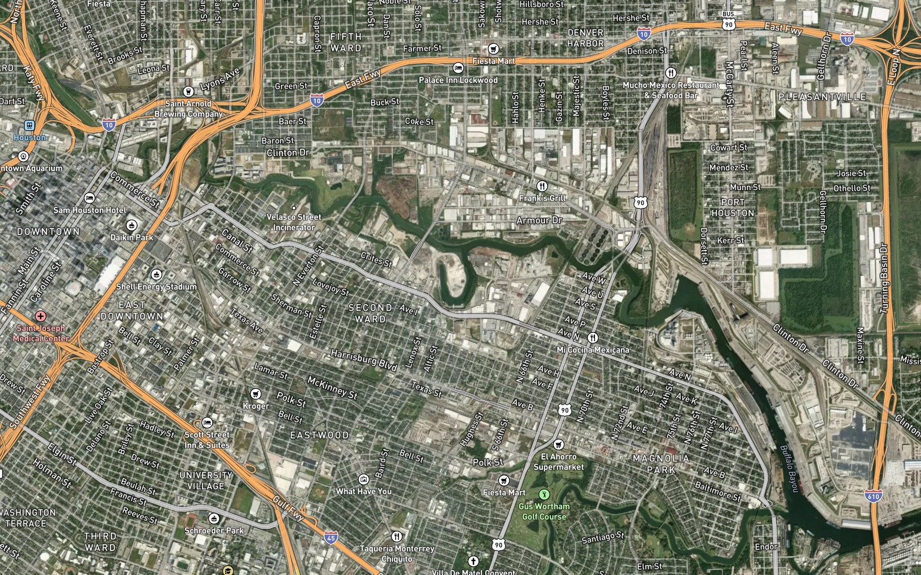 Satellite map of the Turkey Bend