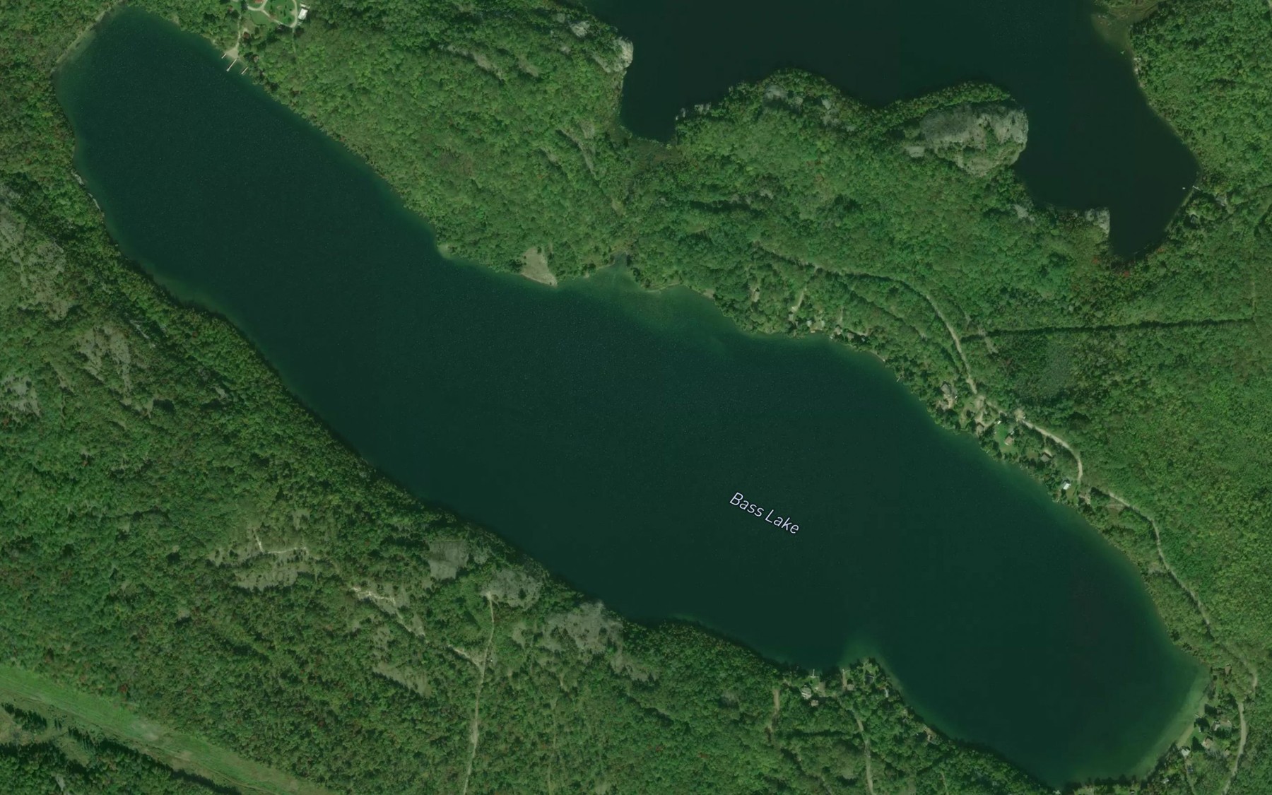 Satellite map of the Bass Lake