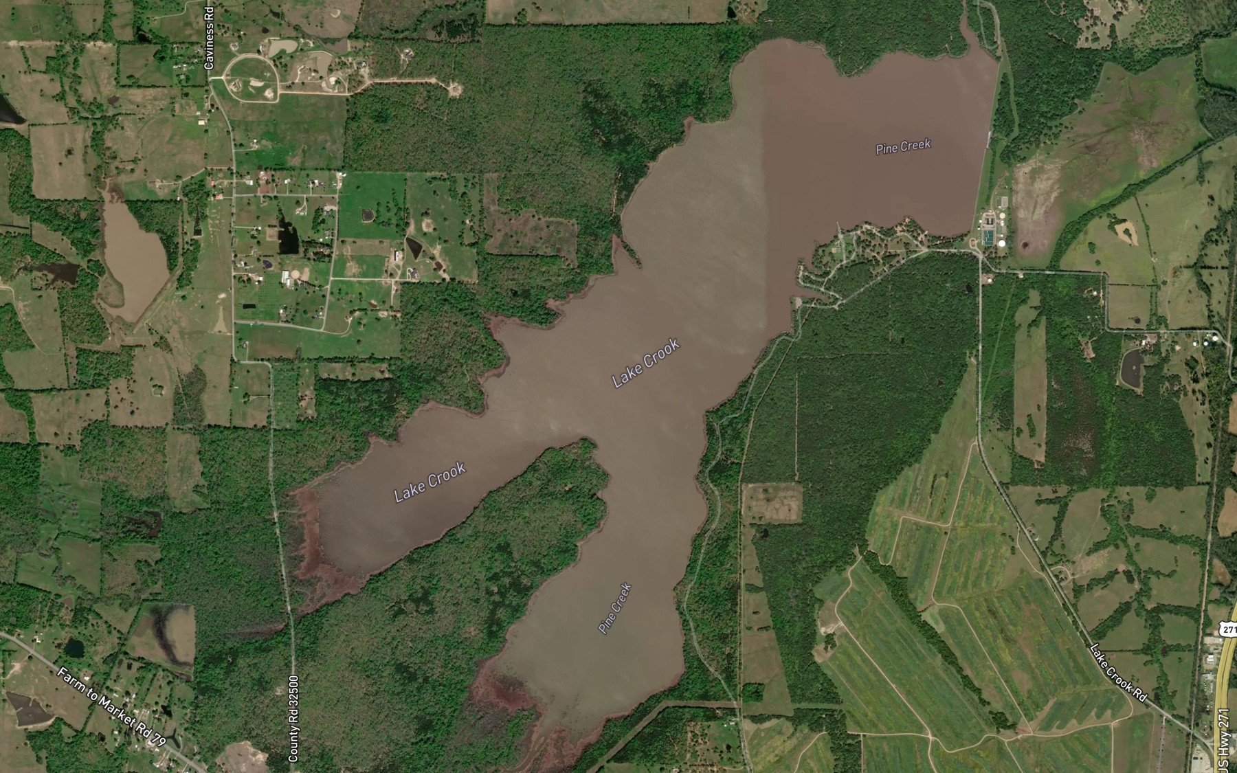 Satellite map of the Lake Crook