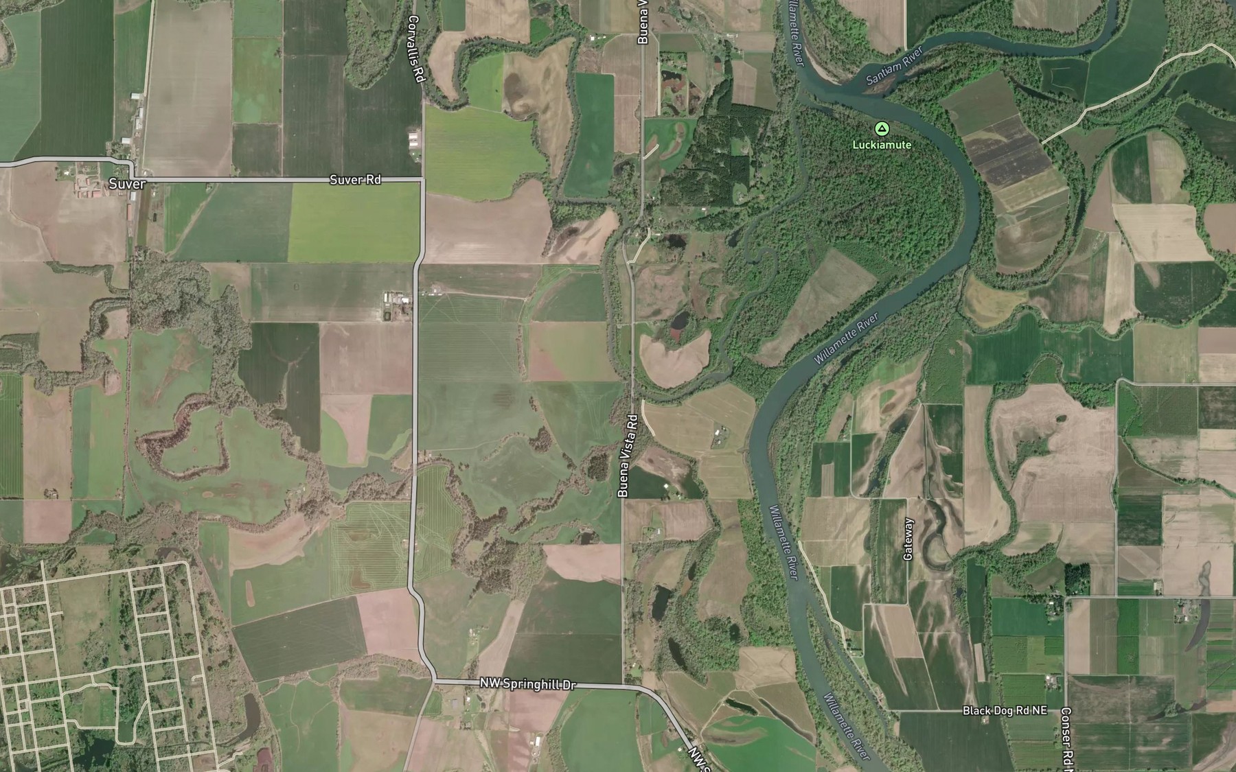 Satellite map of the Soap Creek