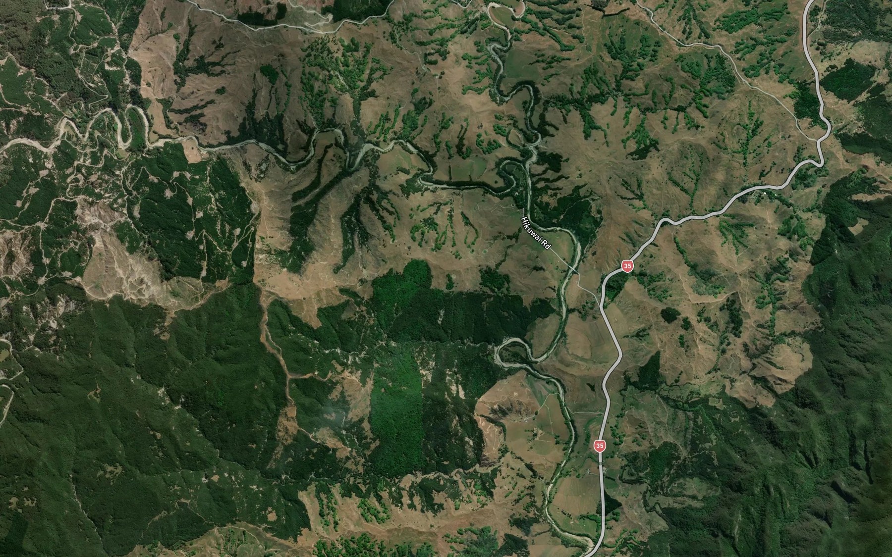 Satellite map of the Makiore Stream