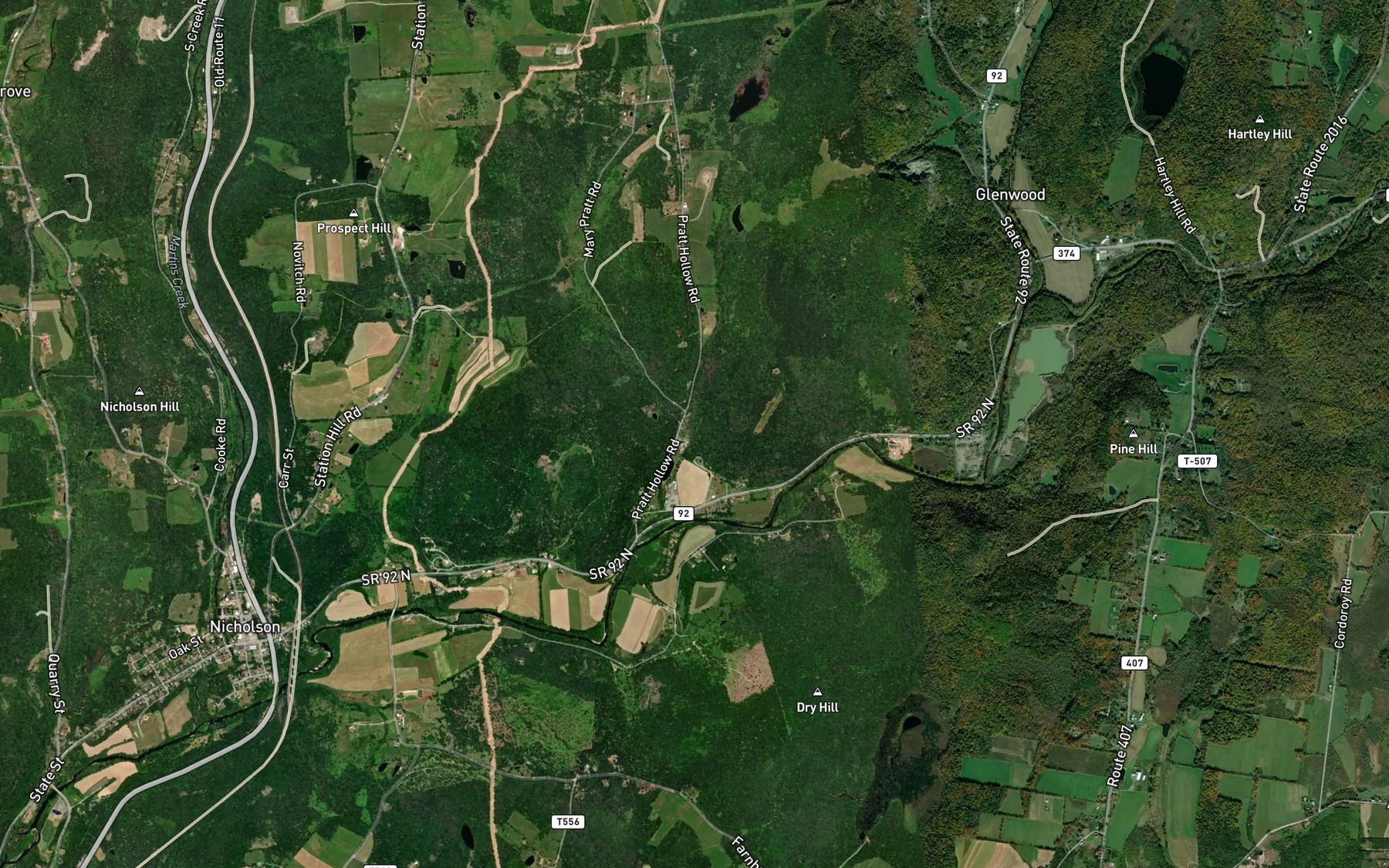 Satellite map of the Willow Brook